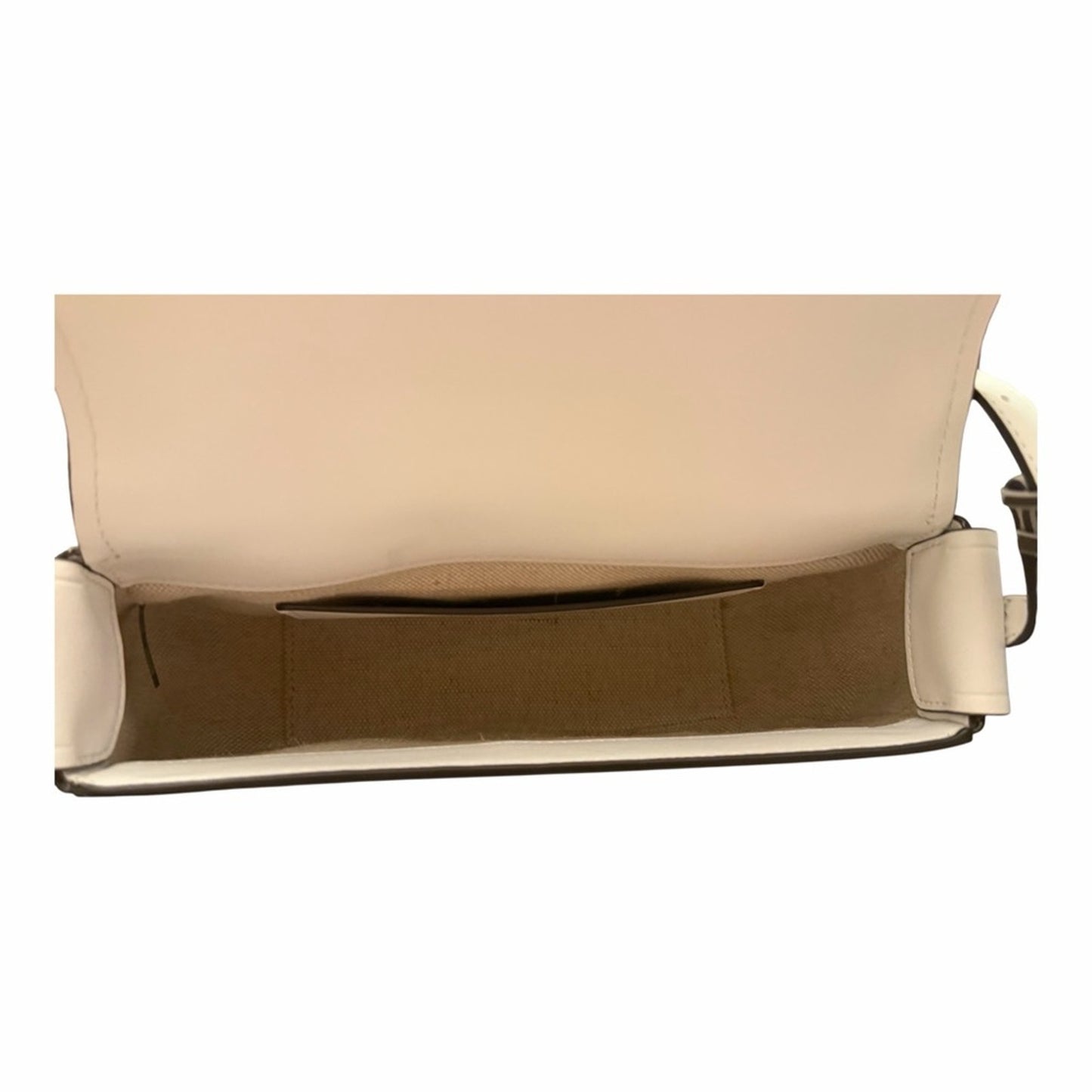 Michael Kors Lydia Medium Flap Messenger Crossbody Bag Optic White Leather NWT
