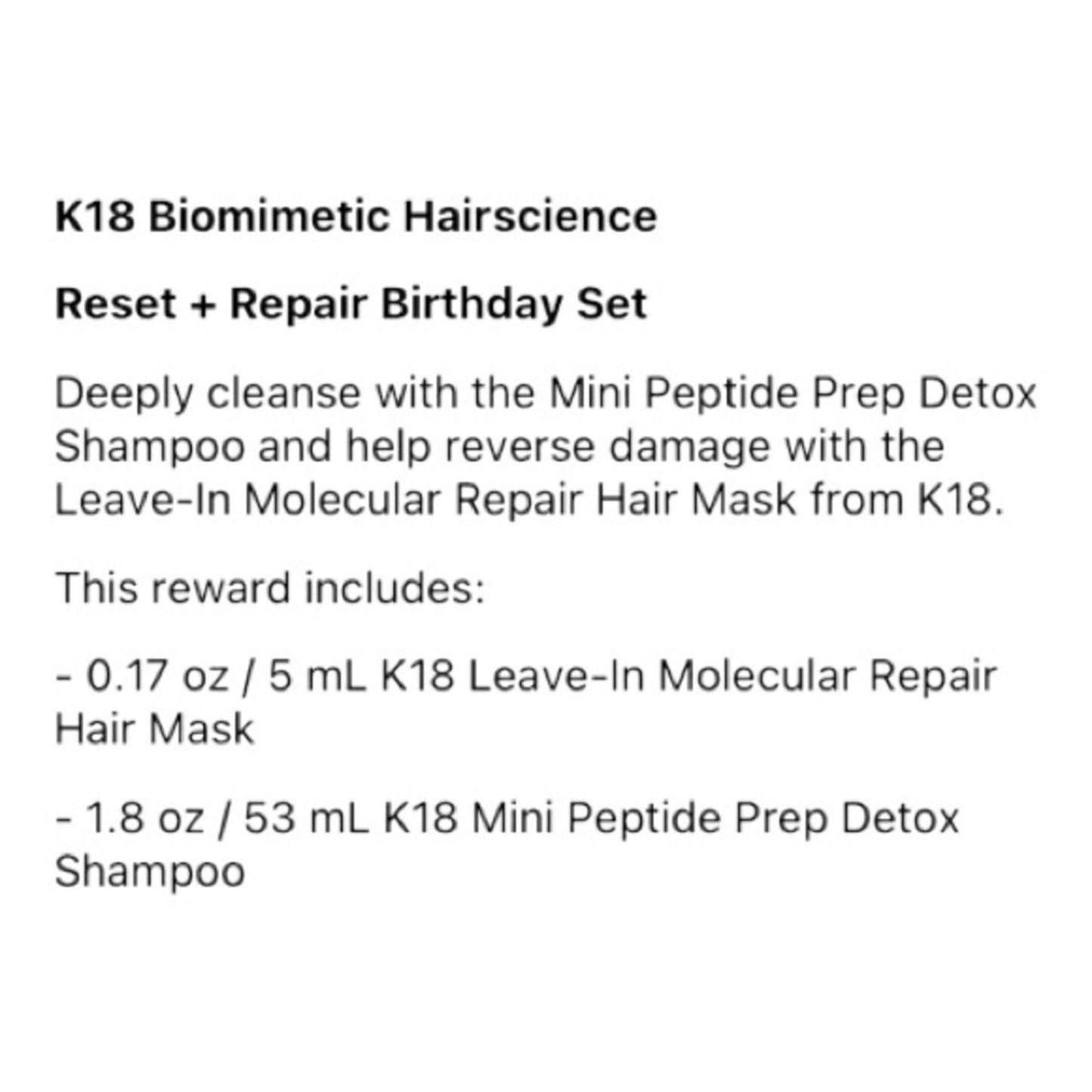K18 Peptide Prep Detox Shampoo and Leave-In Treatment Set VIB Beauty Insider