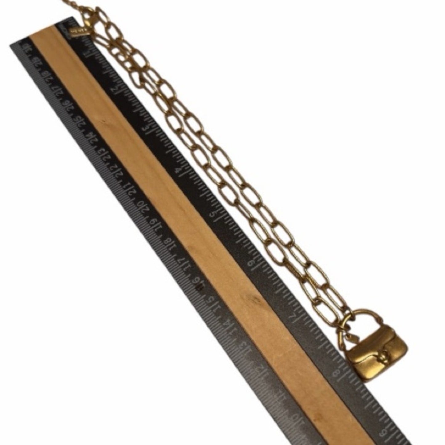 Coach Gold Tone Chain Necklace w/ Handbag Charm & Extender – NWT