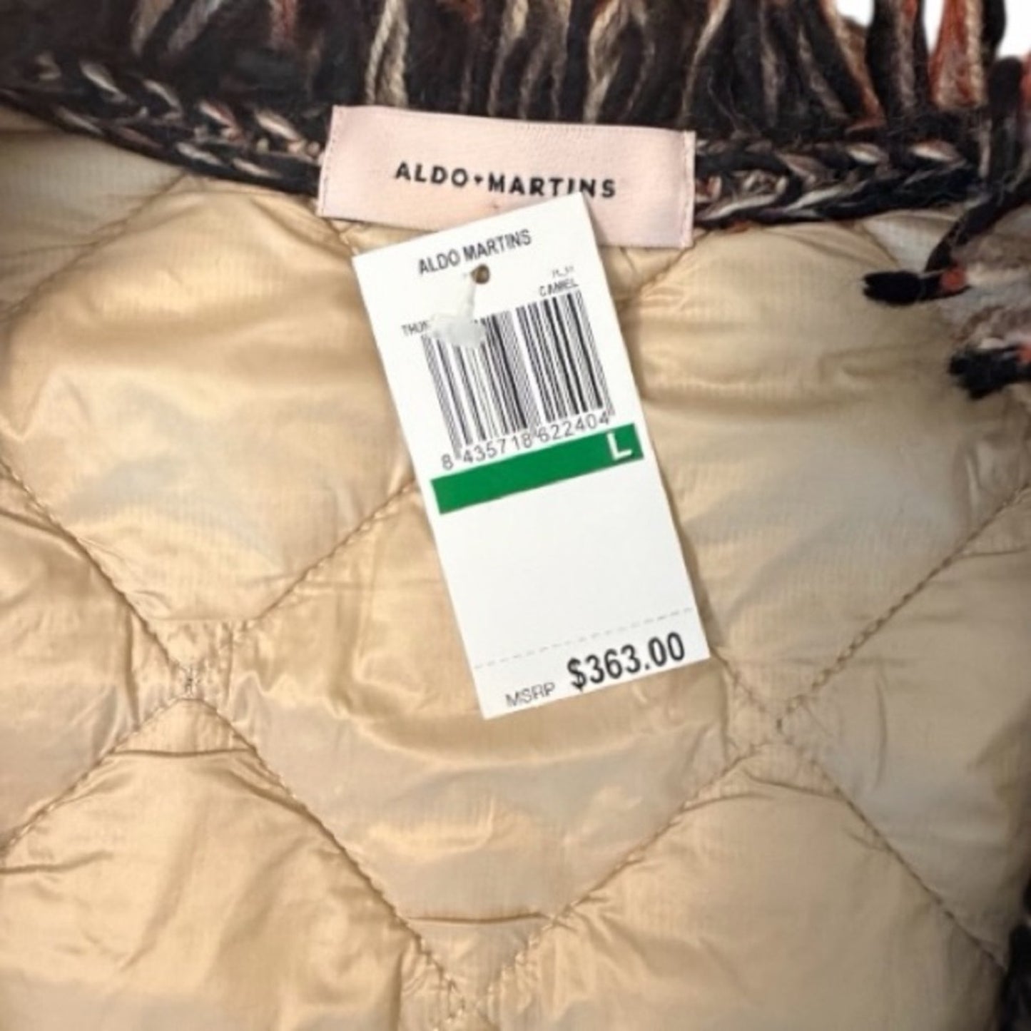 Aldo Martins Textured Knit Bomber Jacket Quilted Back Size L Anthropologie NWT