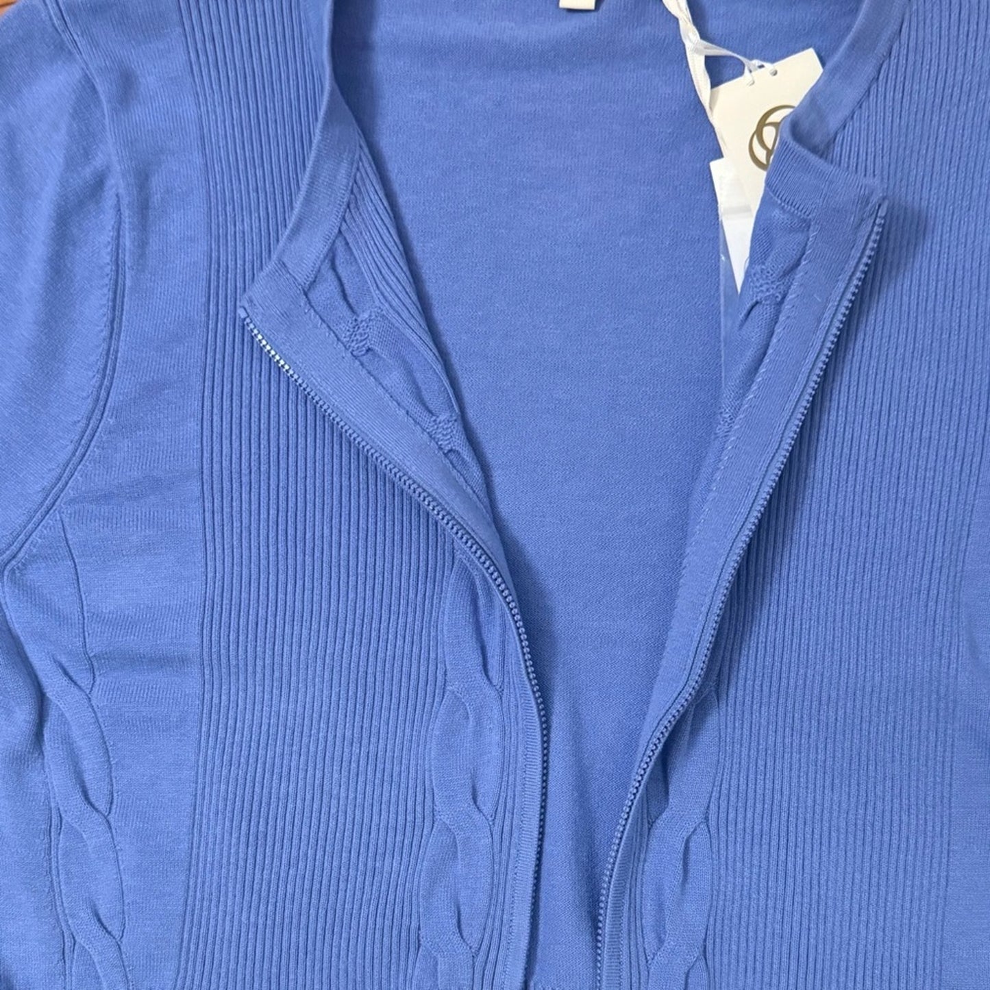 Etcetera Santorini Zip-Up Cardigan | Parisian Blue | Women’s XL | NWT
