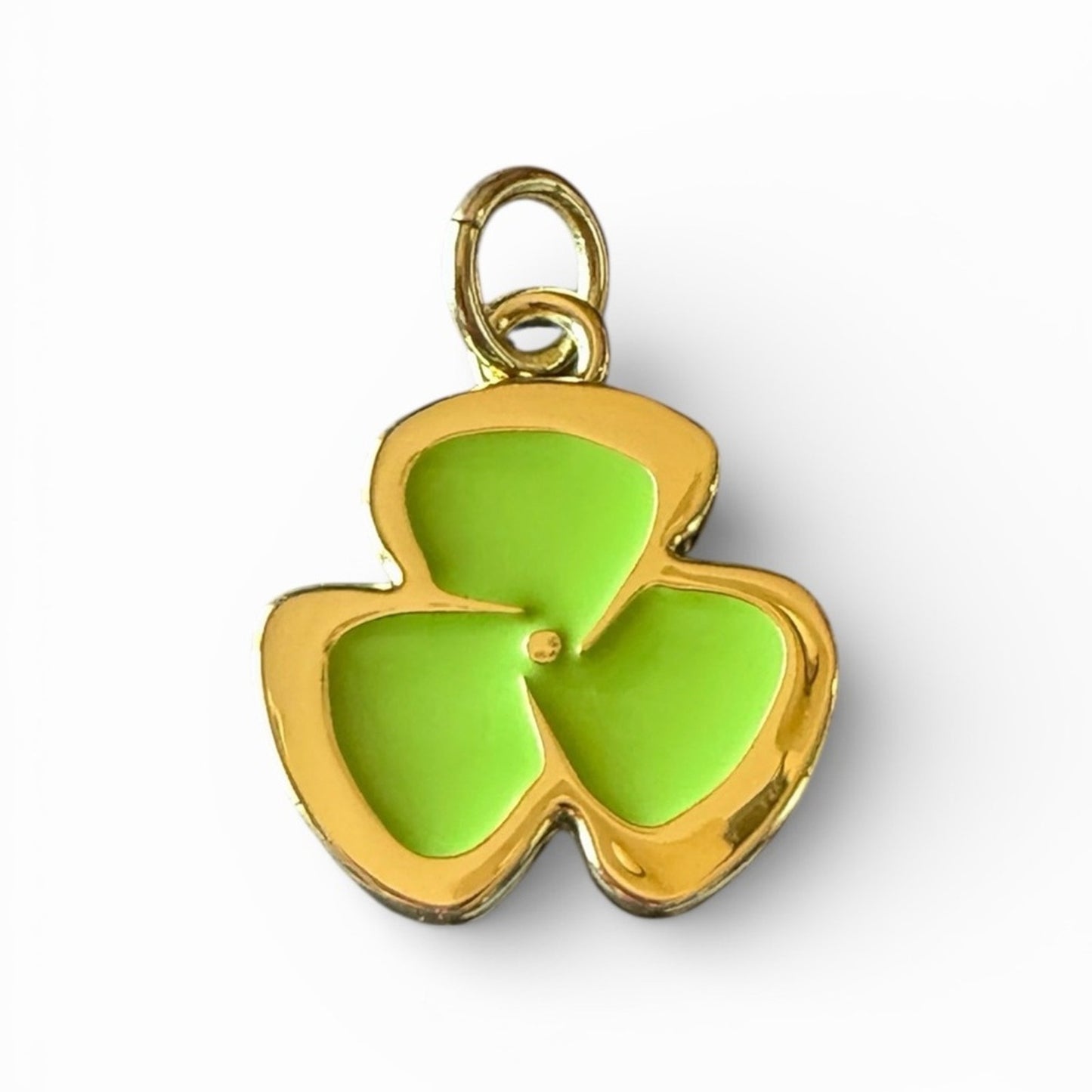 Christian Louboutin Clover Charm in Gold and Green NIB