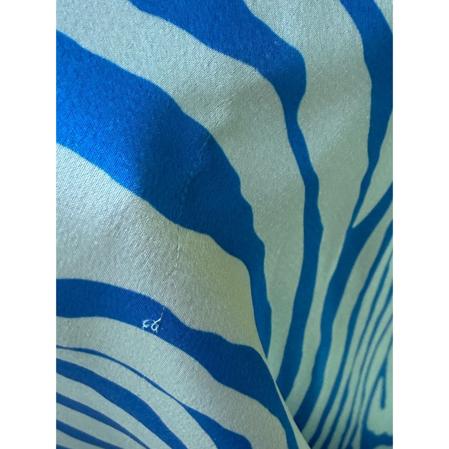 NWT Blue Ivory Zebra Print Midi Skirt Size M Coastal Resort Vacation Style