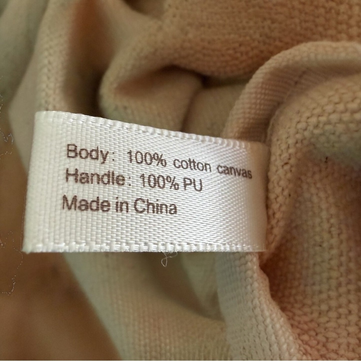 Billie Eilish “Eilish” Cotton Canvas Tote Bag Brown Faux Leather Handles