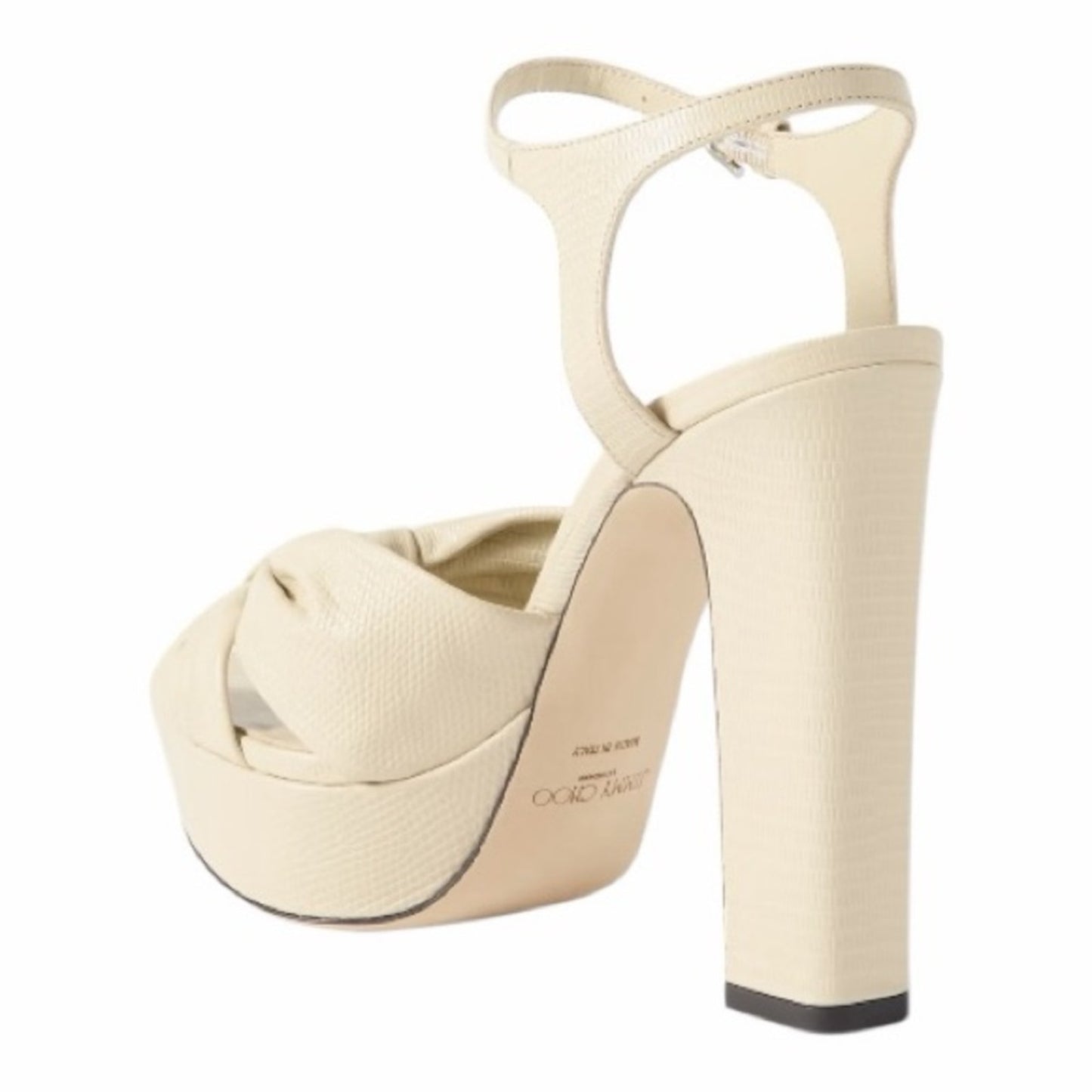 JIMMY CHOO Heloise 120 bow-embellished leather platform sandals NWB Size 11