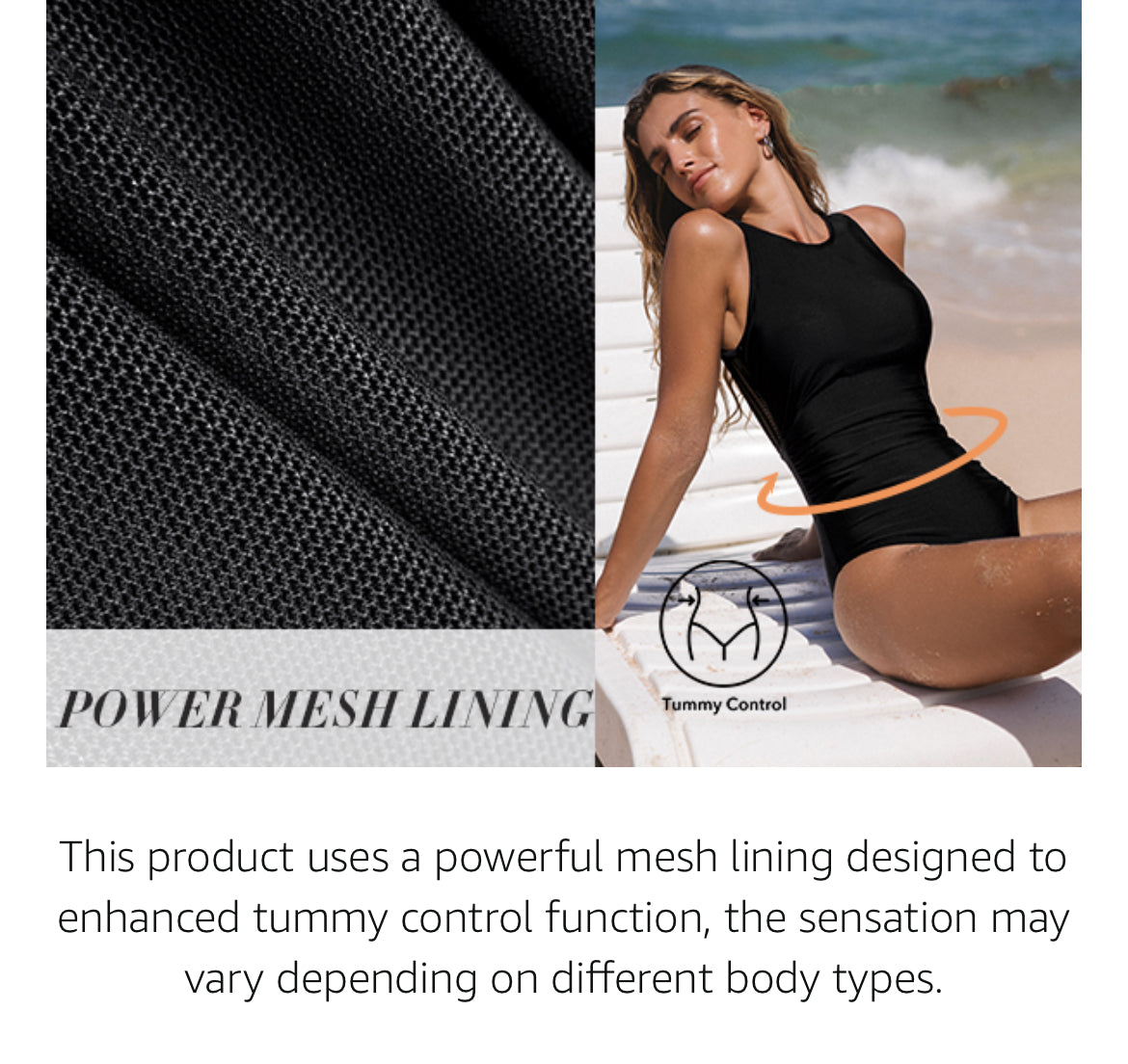 Navy Blue One - Piece Swimsuit With Black Mesh At Back