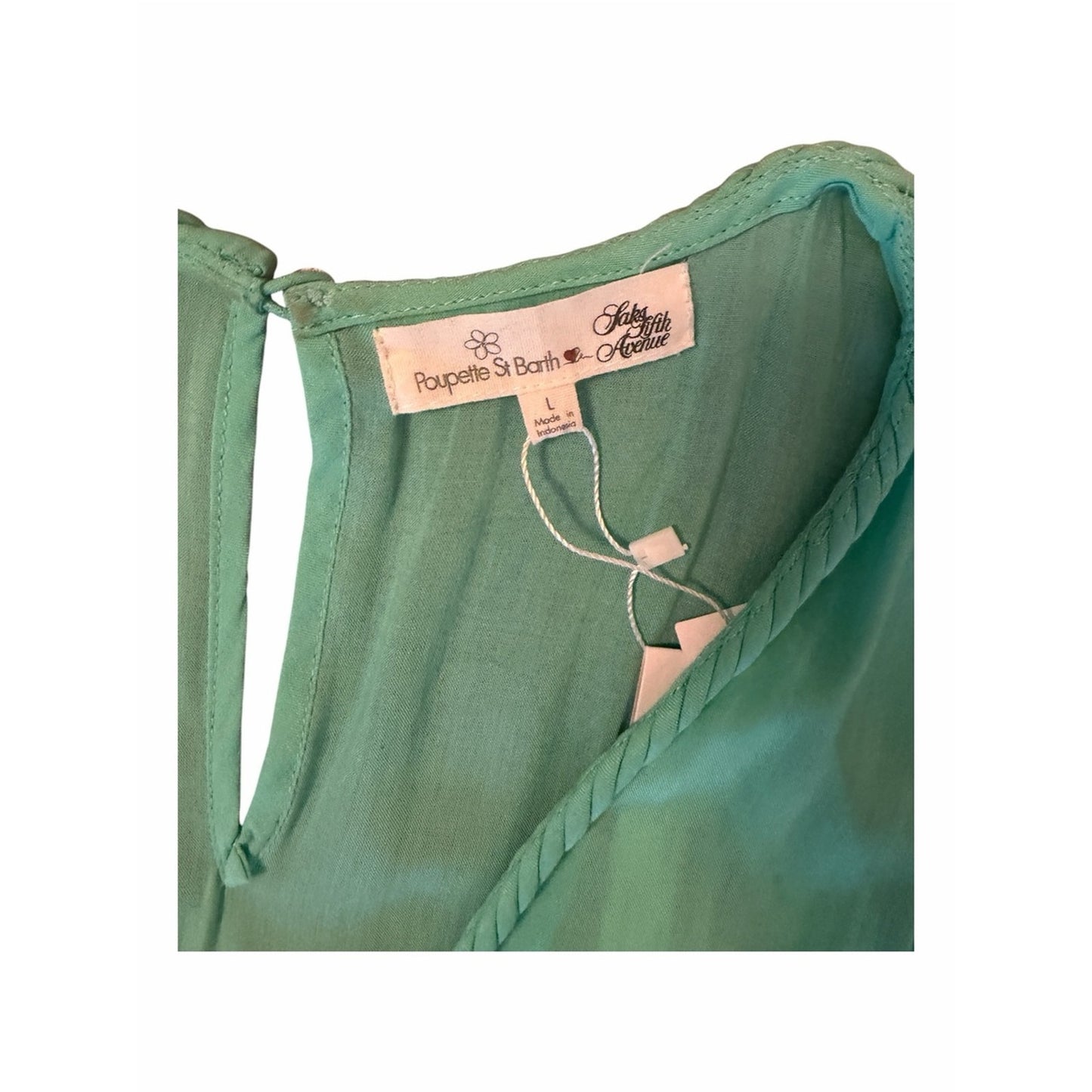 Poupette St Barth Genny Mini Dress Mint Green Ruffle Resort & FeminineNWT Size L