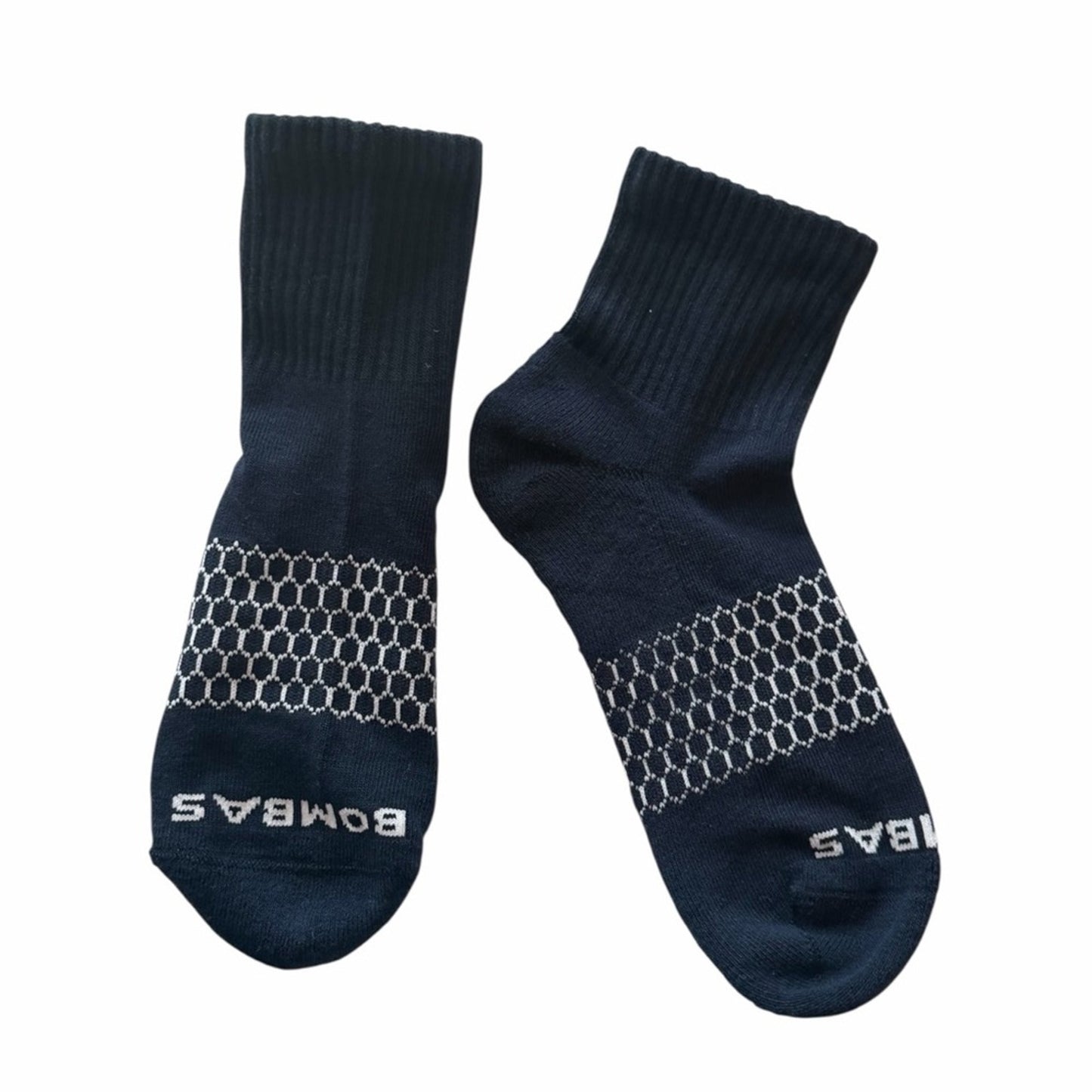 3 Pair Bombas Navy Quarter/Crew Socks Size Medium (Women 7.5-9.5 / Men 7-9) NWT