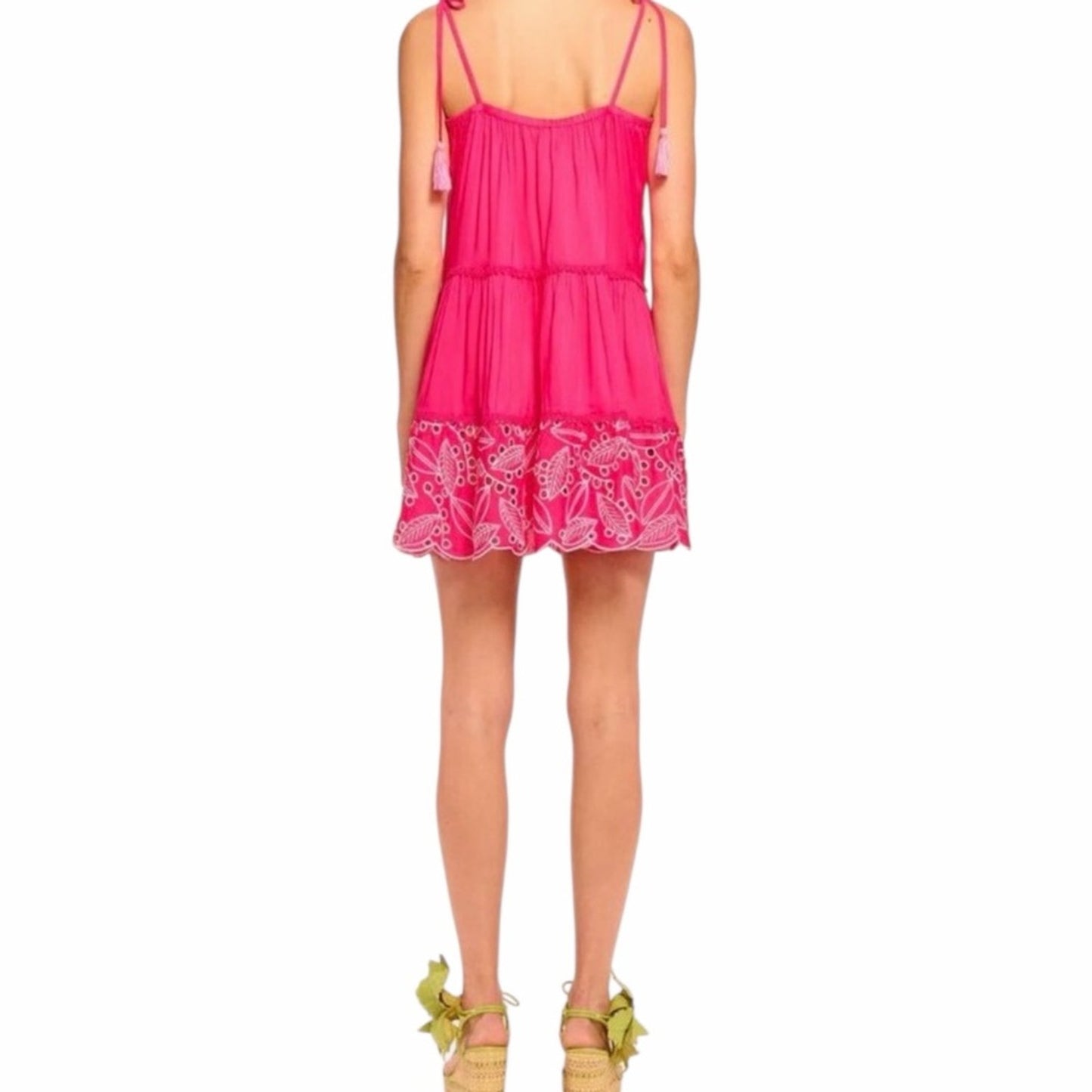 Ramy Brook Makenzy Dress - Embroided Pink Mini Dress Size Small