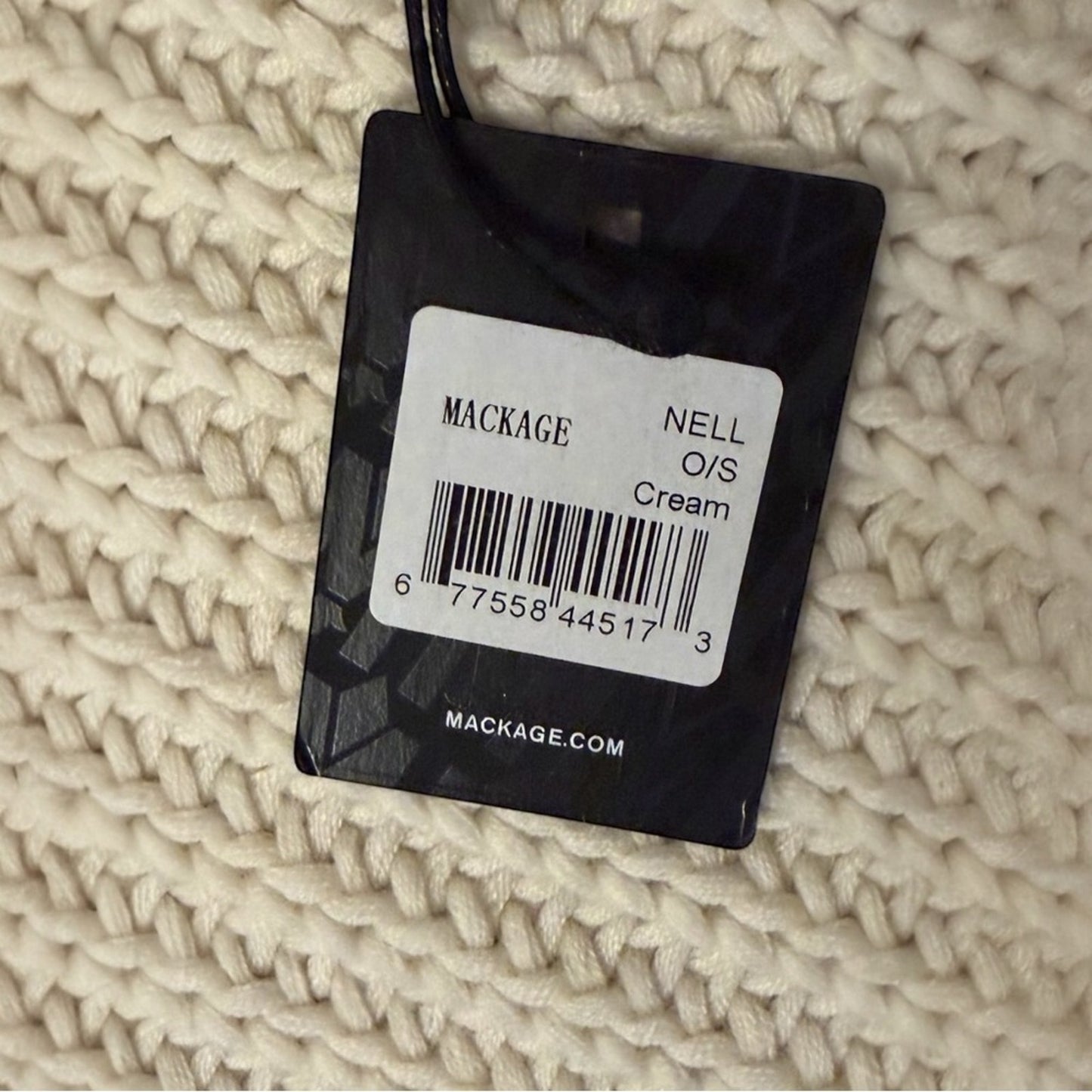 Mackage Ivory Wool Blend Extra-Long Knit Scarf Wrap NWT