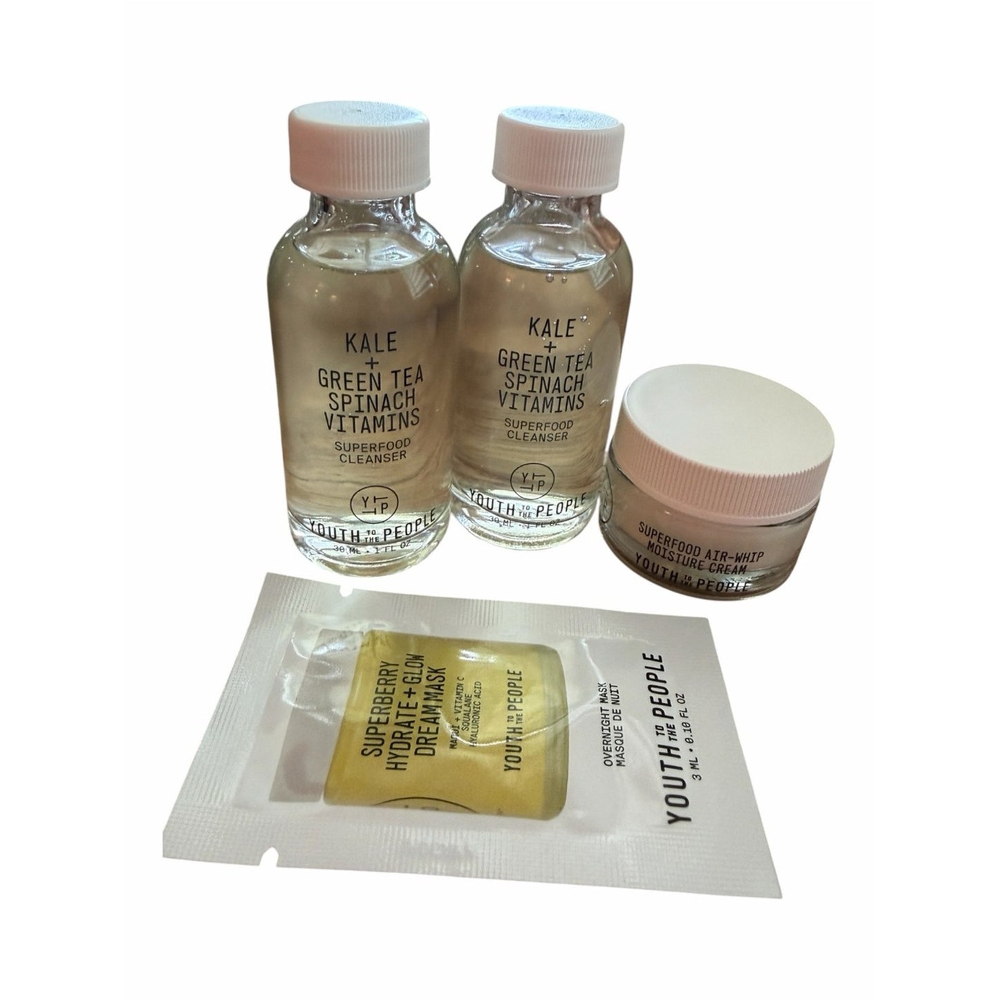 Youth To The People Superfood Kale Cleanser - 4 Piece Set Skincare Travel NEW
