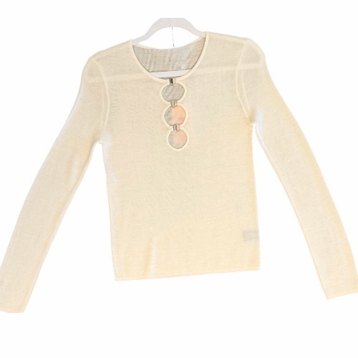 Le Superbe Merino Wool Cut-Out Sweater – NWT – Size L– MSRP $395