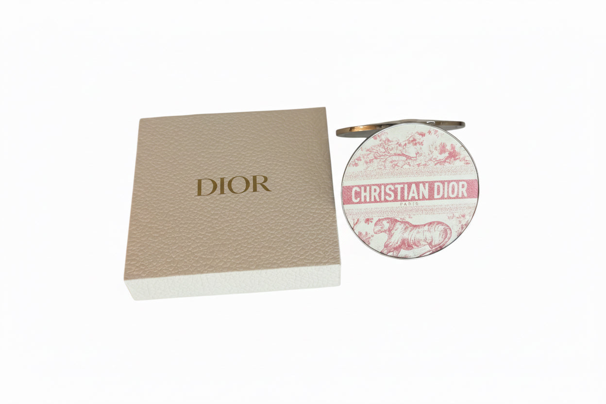 Christian Dior Paris Pocket Mirror Compact Toile Tiger Design – New in Original Dior Packaging