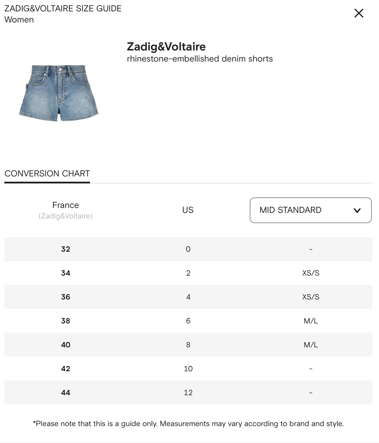 Designer Rhinestone-Embellished Denim Shorts EU Size 42
