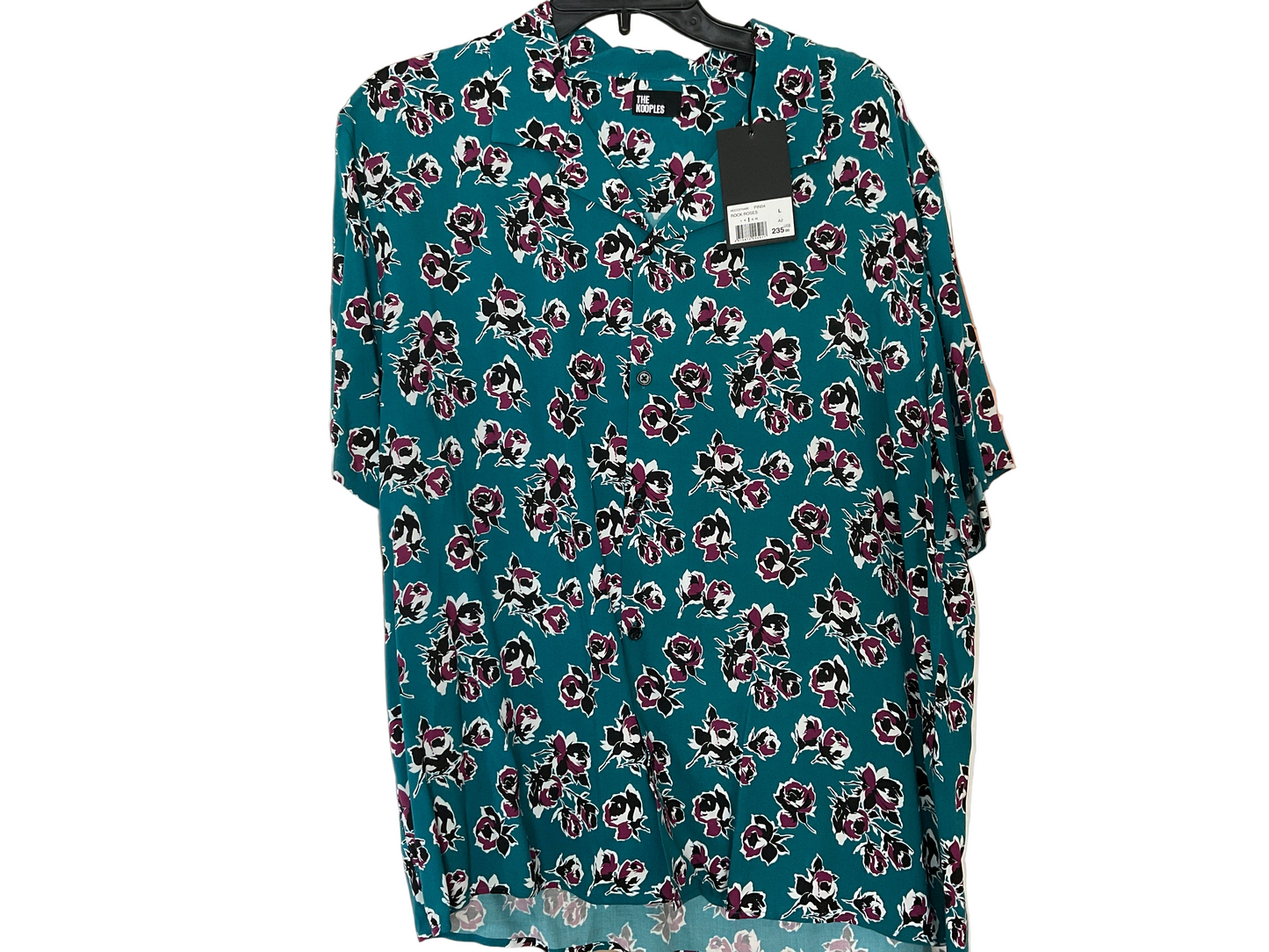 The Kooples Rock Roses Short sleeve button up shirt/ Blouse