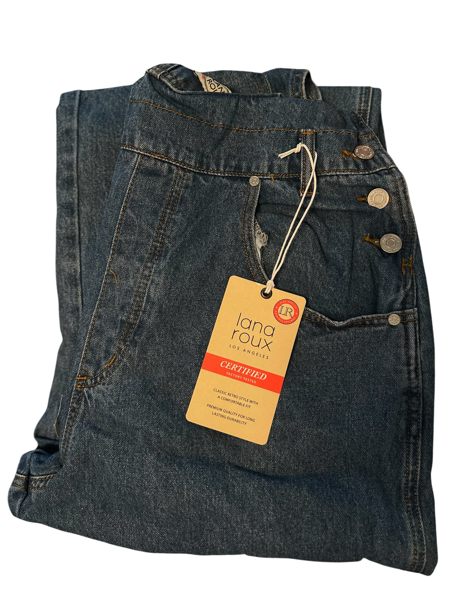 Lana Roux 90’s Retro Utility Denim Twill Overalls