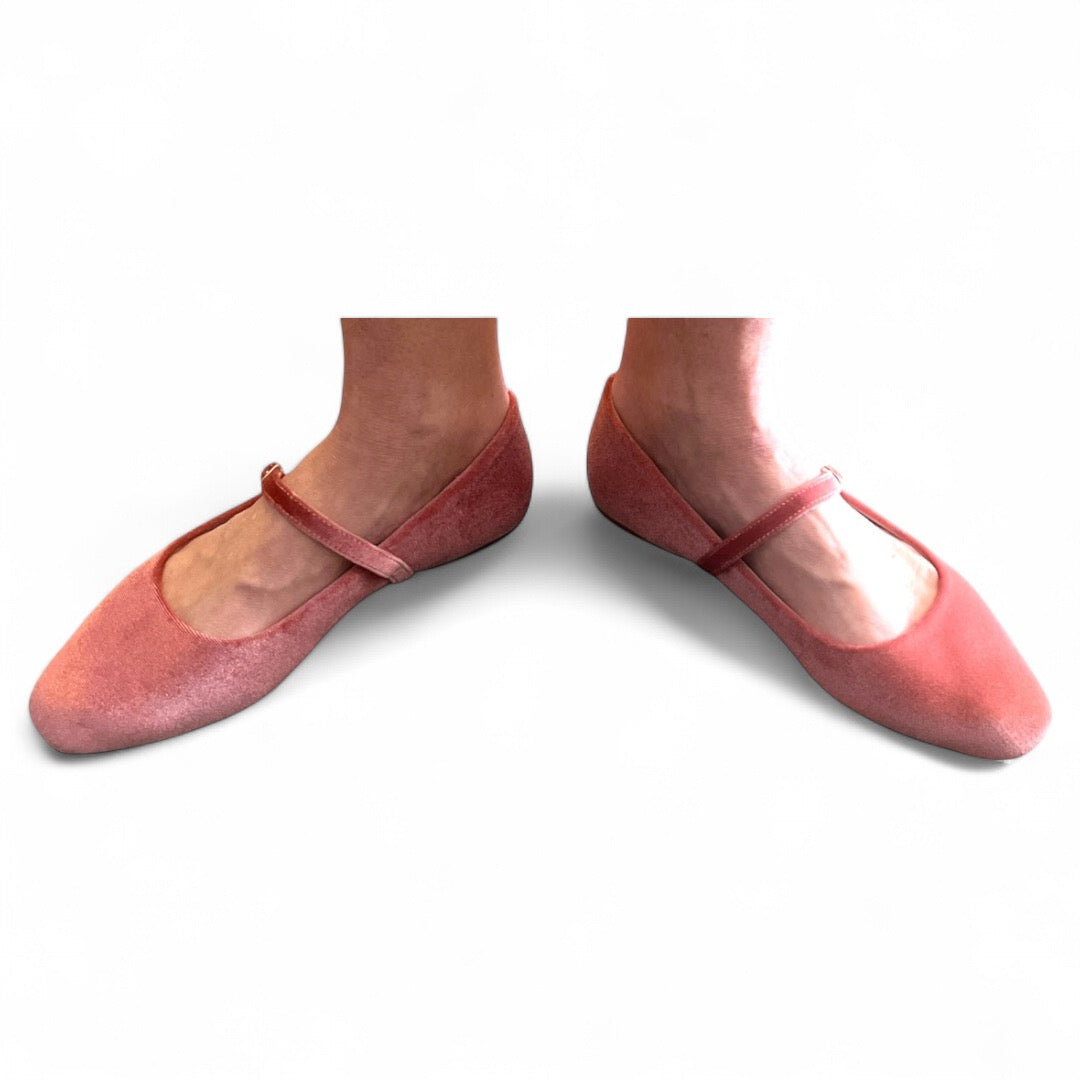 Mary Jane Ballet Flats Mauve/Velvet