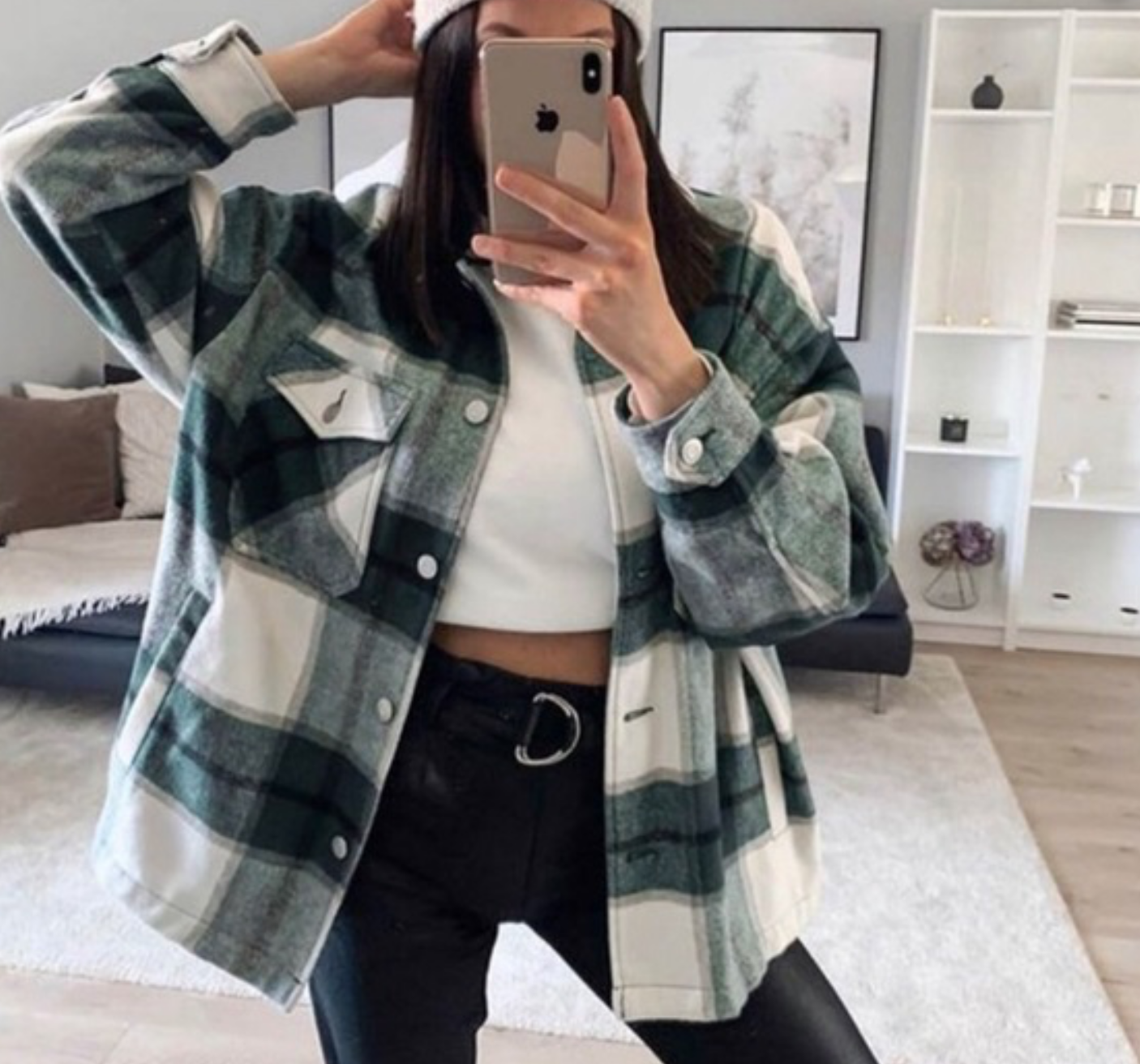 Boyfriend Plaid flannel Trucker shirt jacket
