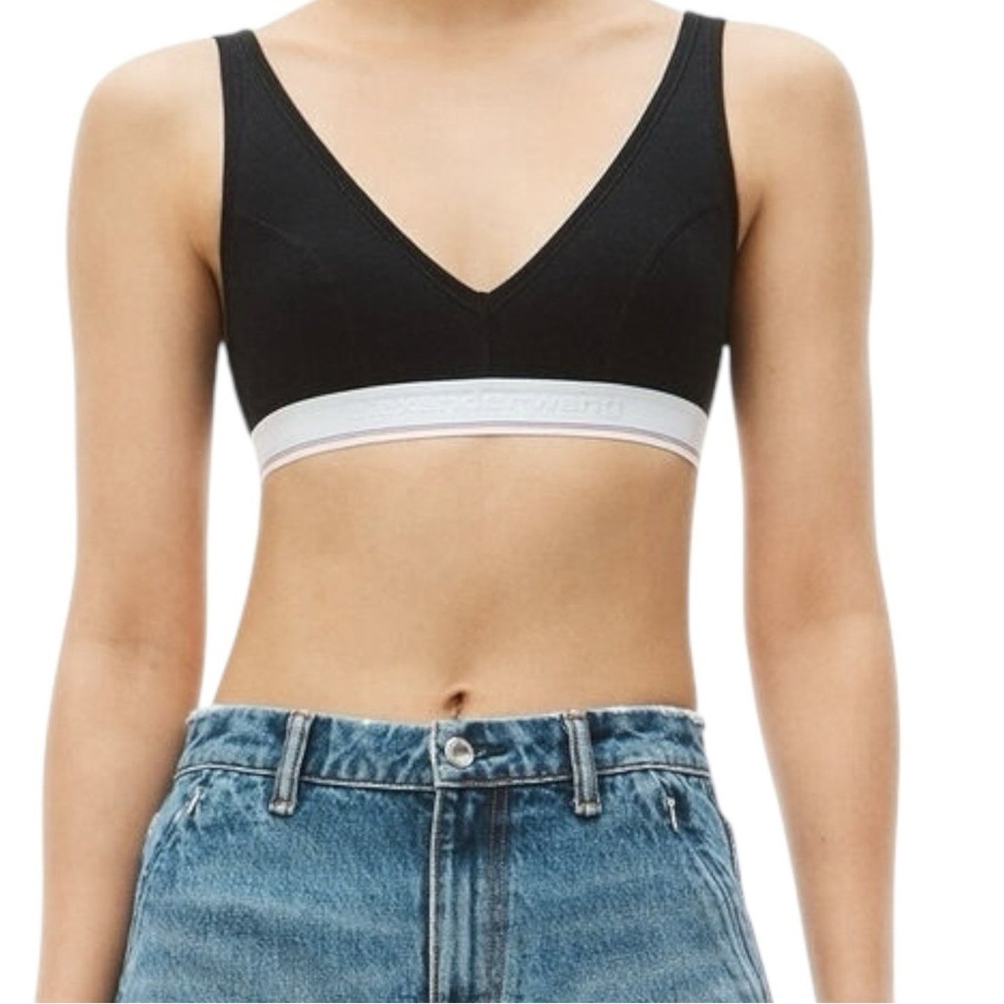 Alexander Wang Black Ribbed Women's Bralette women’s Size x small . New