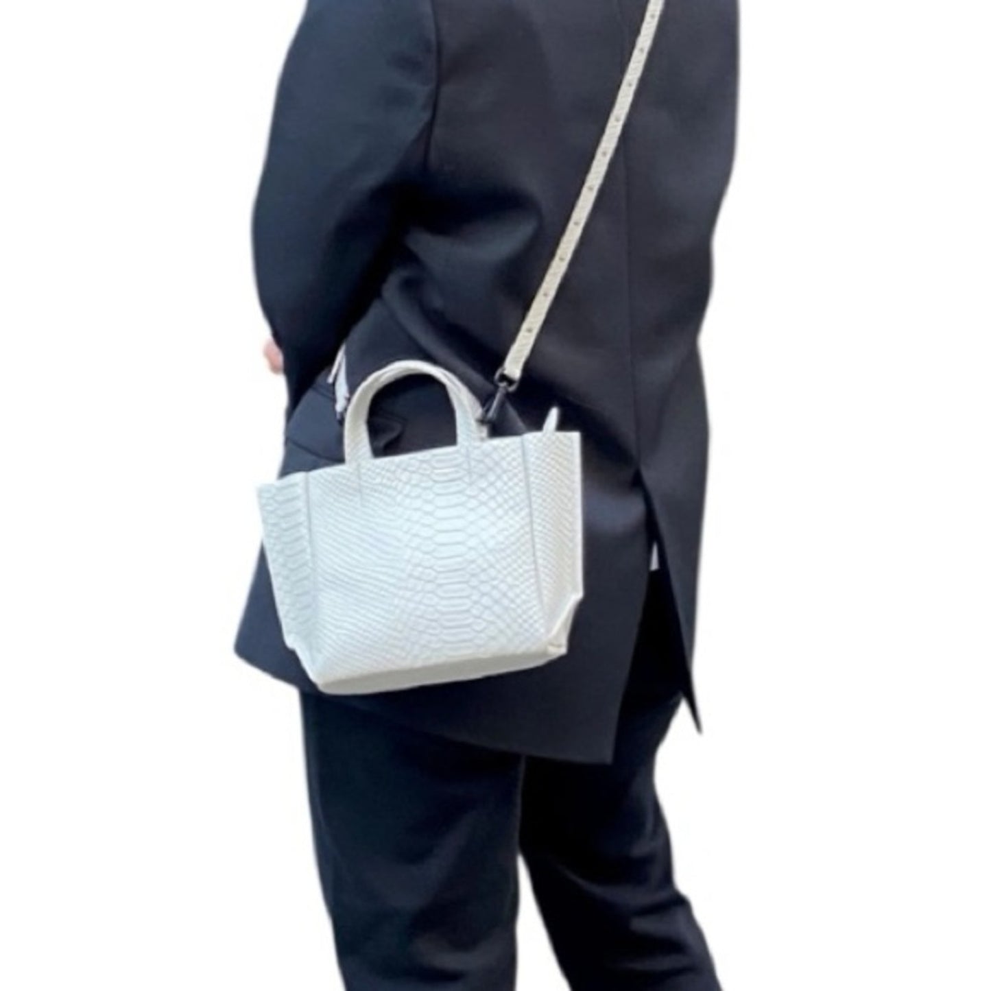 AMPERSAND Blue Python Mini Tote / Micro Crossbody Bag
NWT