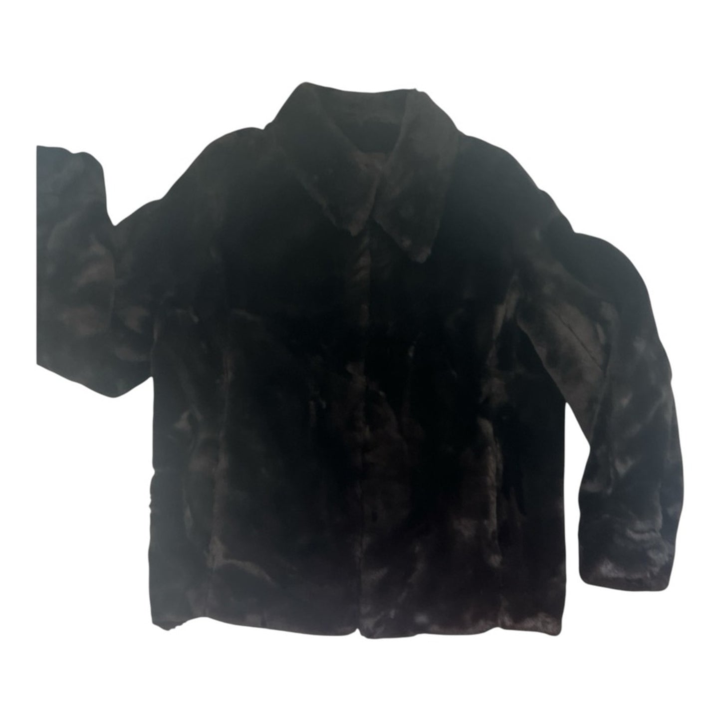 Vintage Faux Fur Jacket Choc Brown L