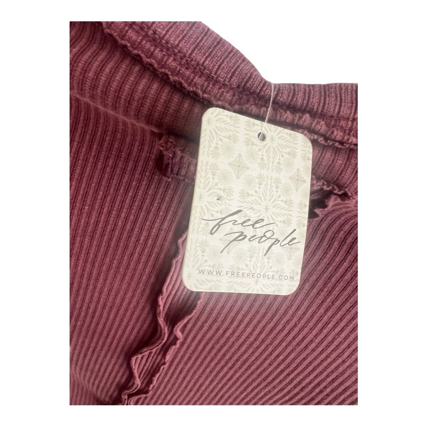 Free People Ribbed Mauve Button-Up Sweater Women's Large NWT