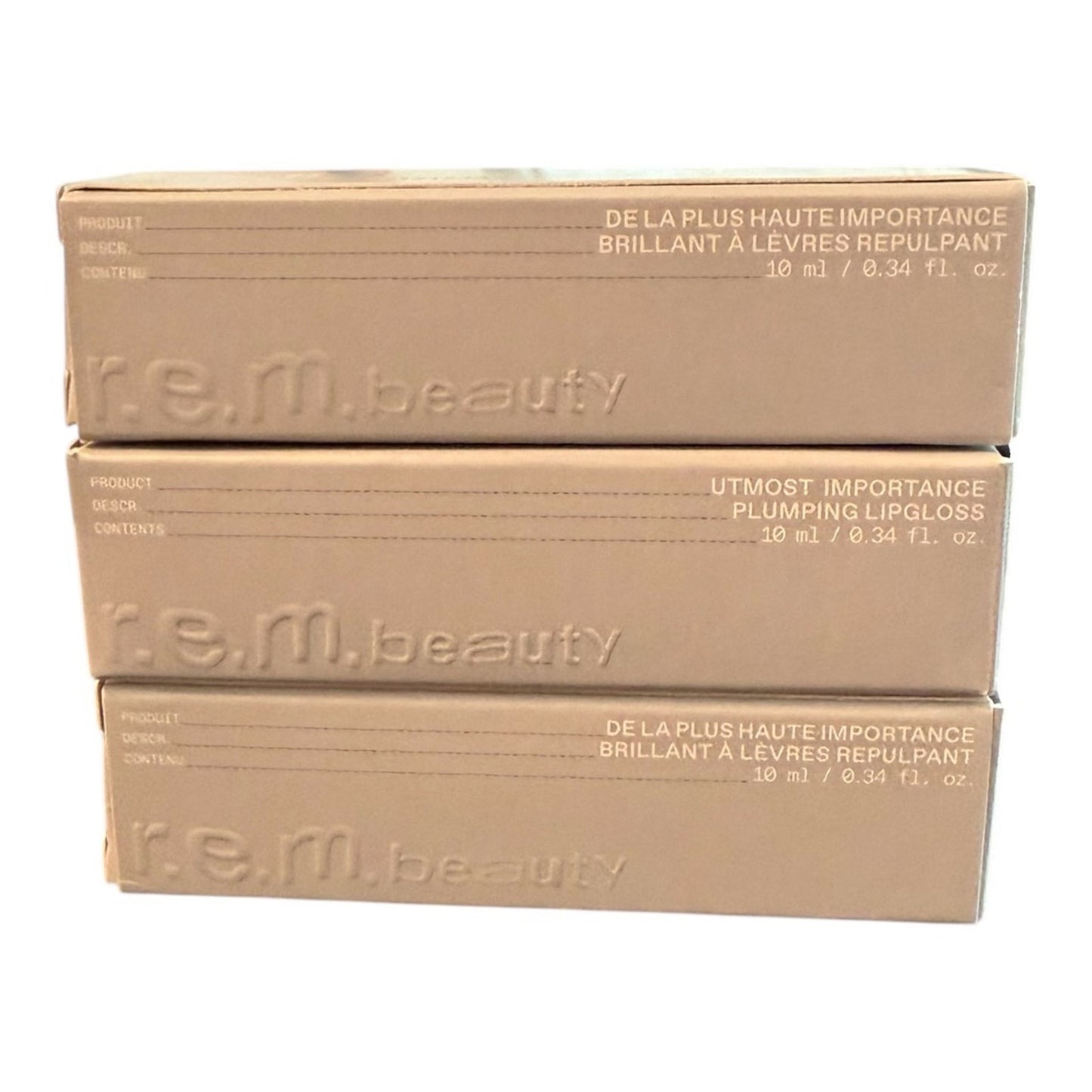 r.e.m. beauty Utmost Importance Plumping Lip Gloss Set of 3 | New Unopened Box
