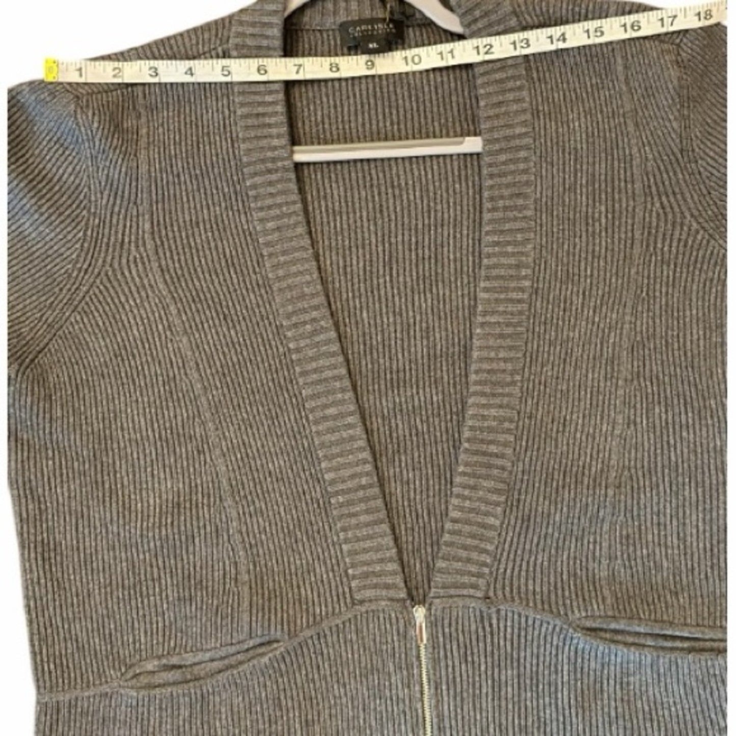 Carlisle Collection V-Neck - 1/2 Zip Gray Cardigan
Bell Sleeves NWT Size XLarge