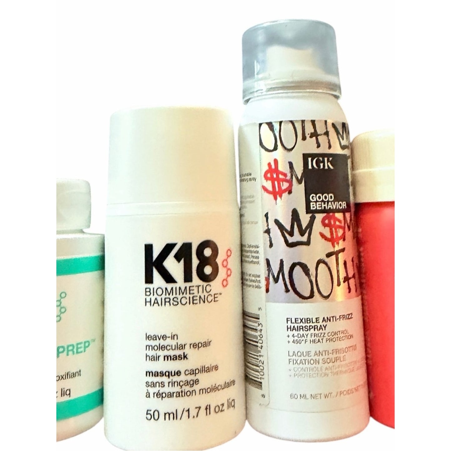 K18 Hair Bioscience Repair Bundle Full Size Mask Detox Shampoo IGK & dae 4 Pc Bundle