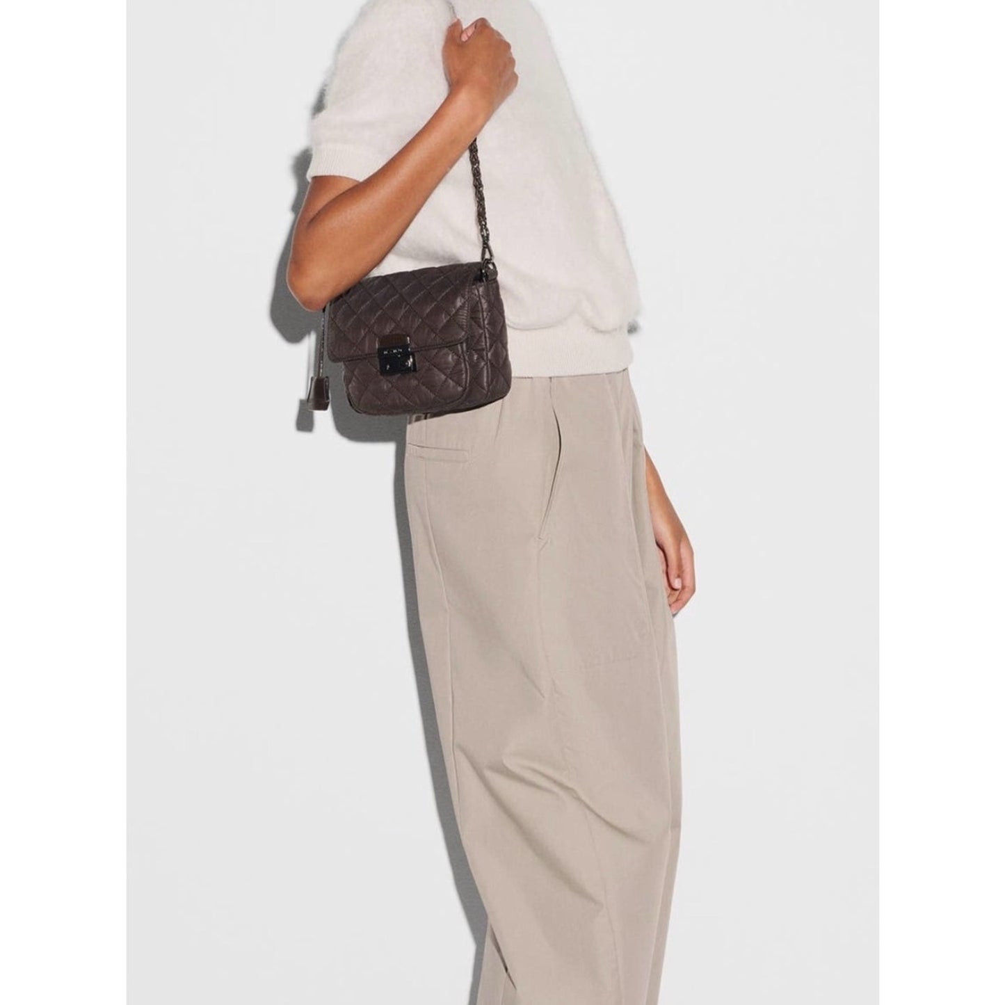 MZ Wallace Small Crosby Lock Crossbody Espresso Brown NWT 3 Straps