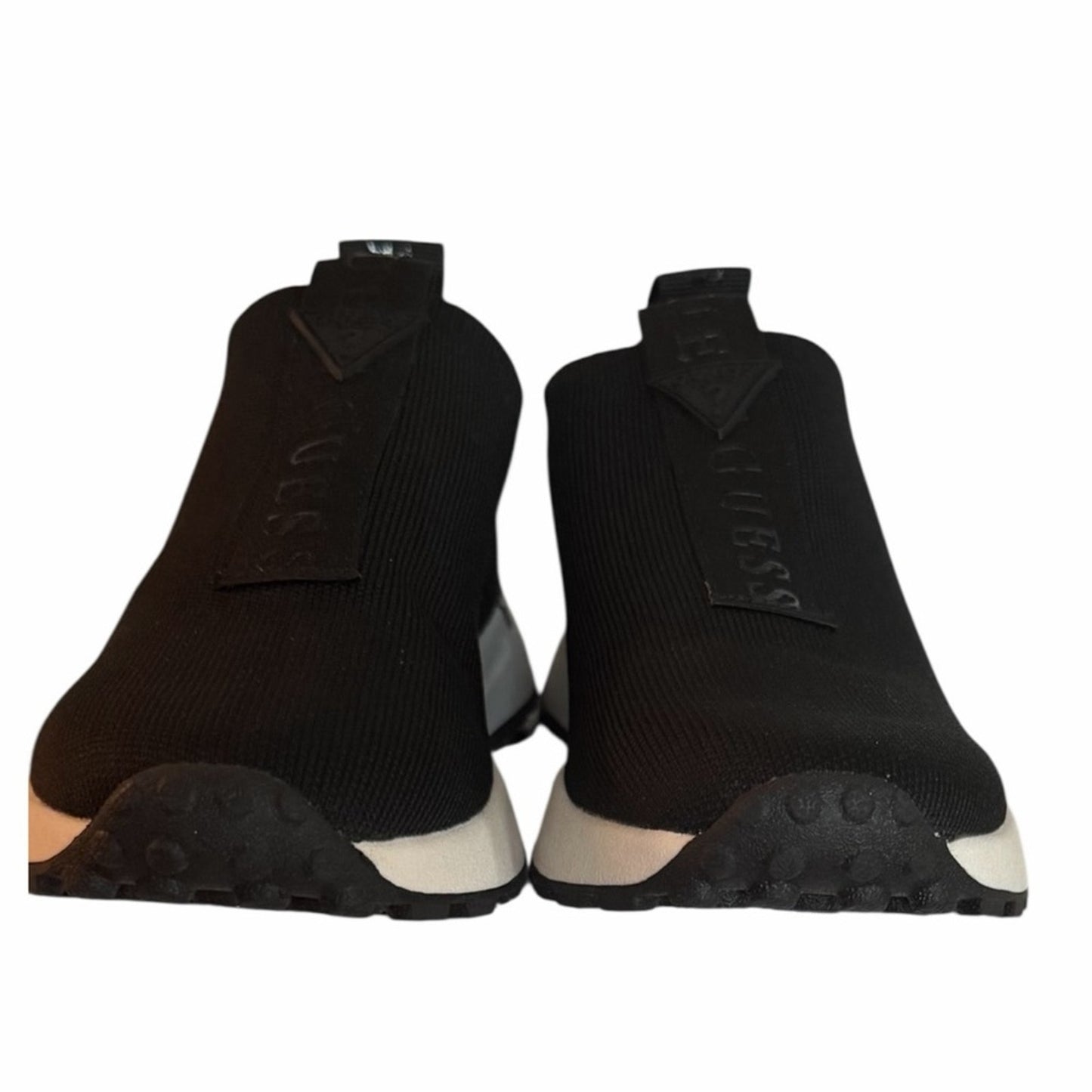 GUESS Knit Slip On Sneakers Black Sock Style Athletic Shoes Size 6