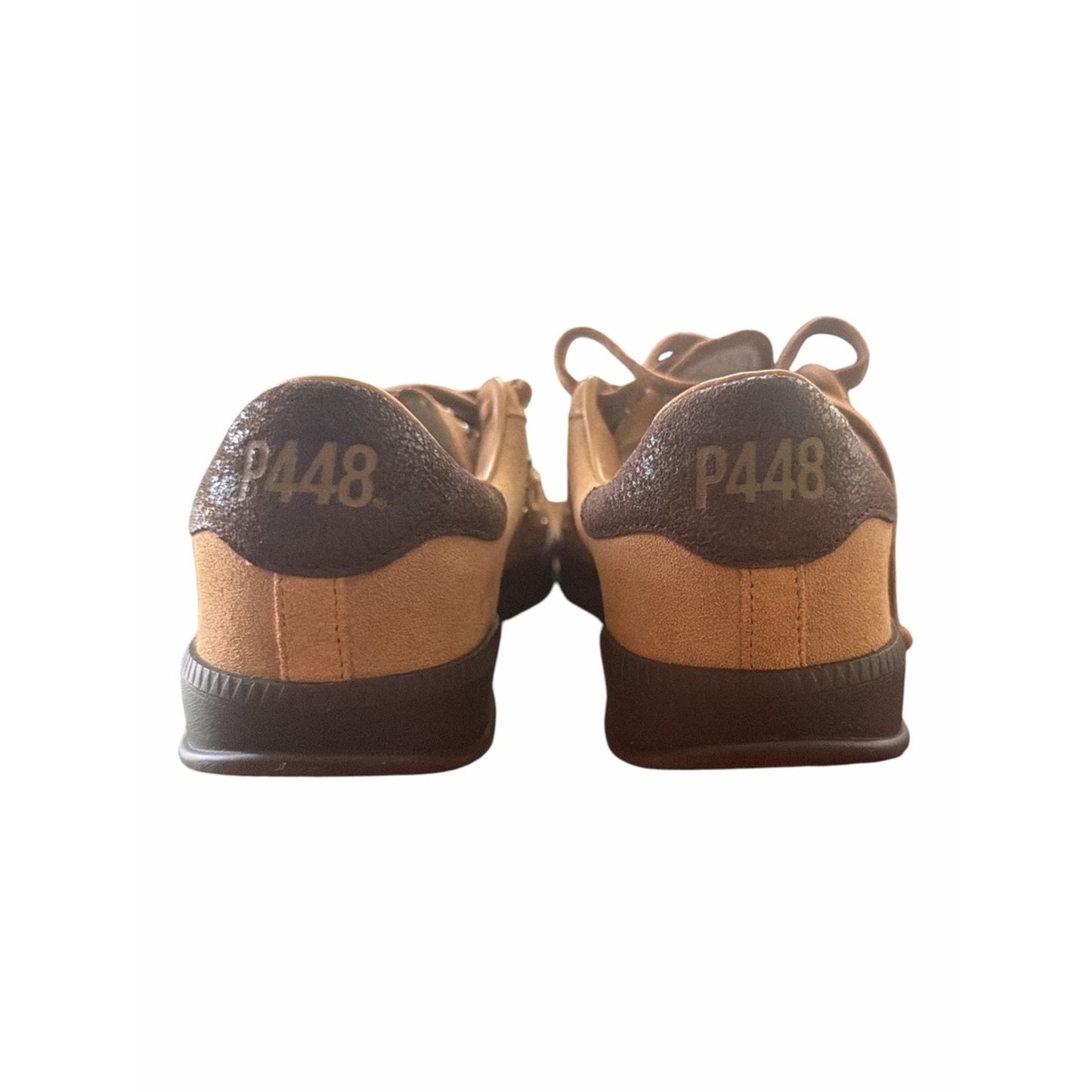 P448 Monza Cognac Sand Suede Studded Sneakers NIB EU 38 US 7.5/8