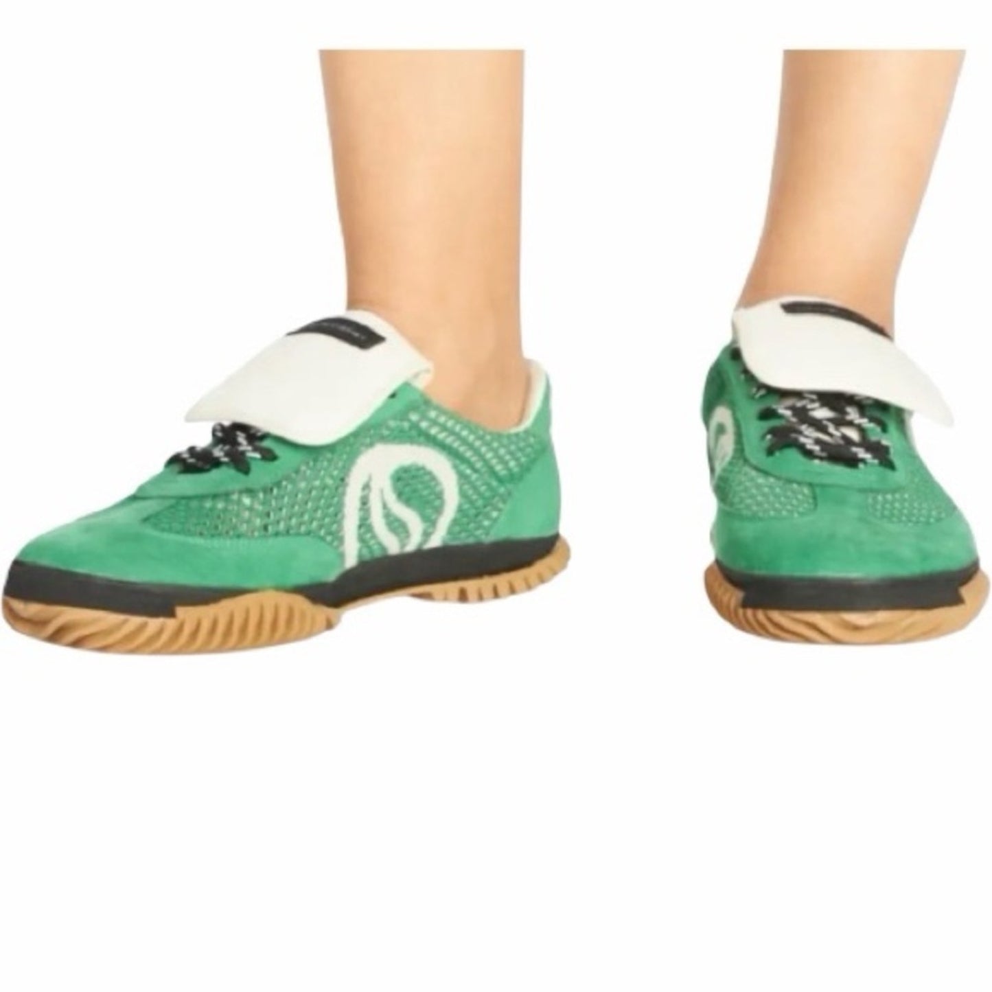 Stella McCartney S-Wave Sport Kneet Mesh Sneakers Fern Green 38 NIB