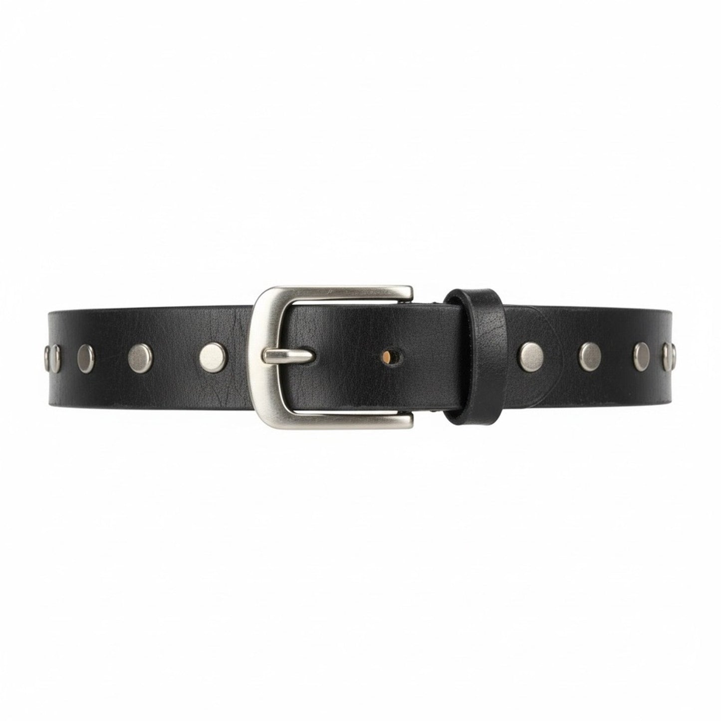 B-Low The Belt Liz Studded Leather Belt Black Silver Size L - 35–38 Waist NWT