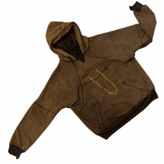 BARRAGAN DESIGNER STREETWEAR Chain Hoodie - Brown Tie-Dye - Size XL Gender Neutral