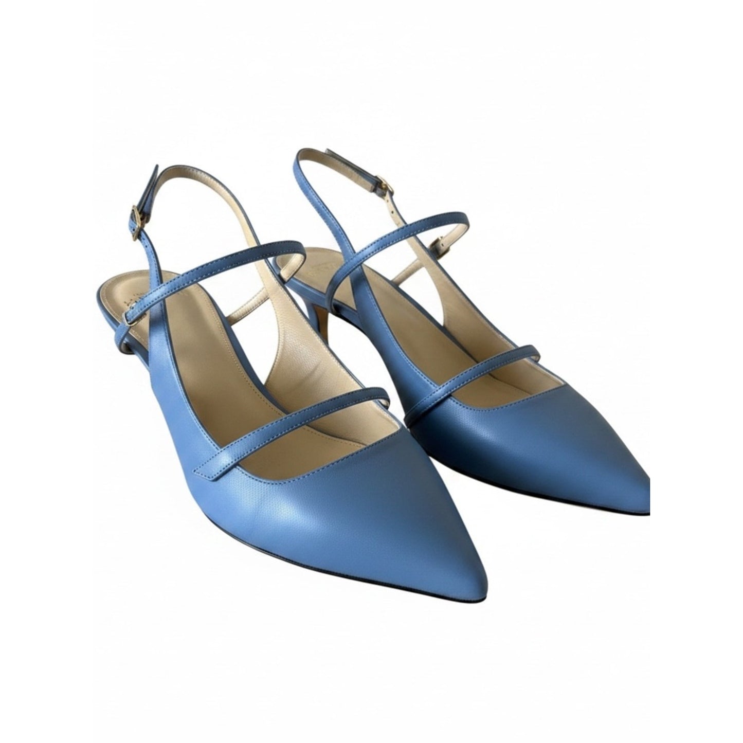 Alexandre Birman Tita 60 Kitten Heel Slingback Pumps Blue 40
