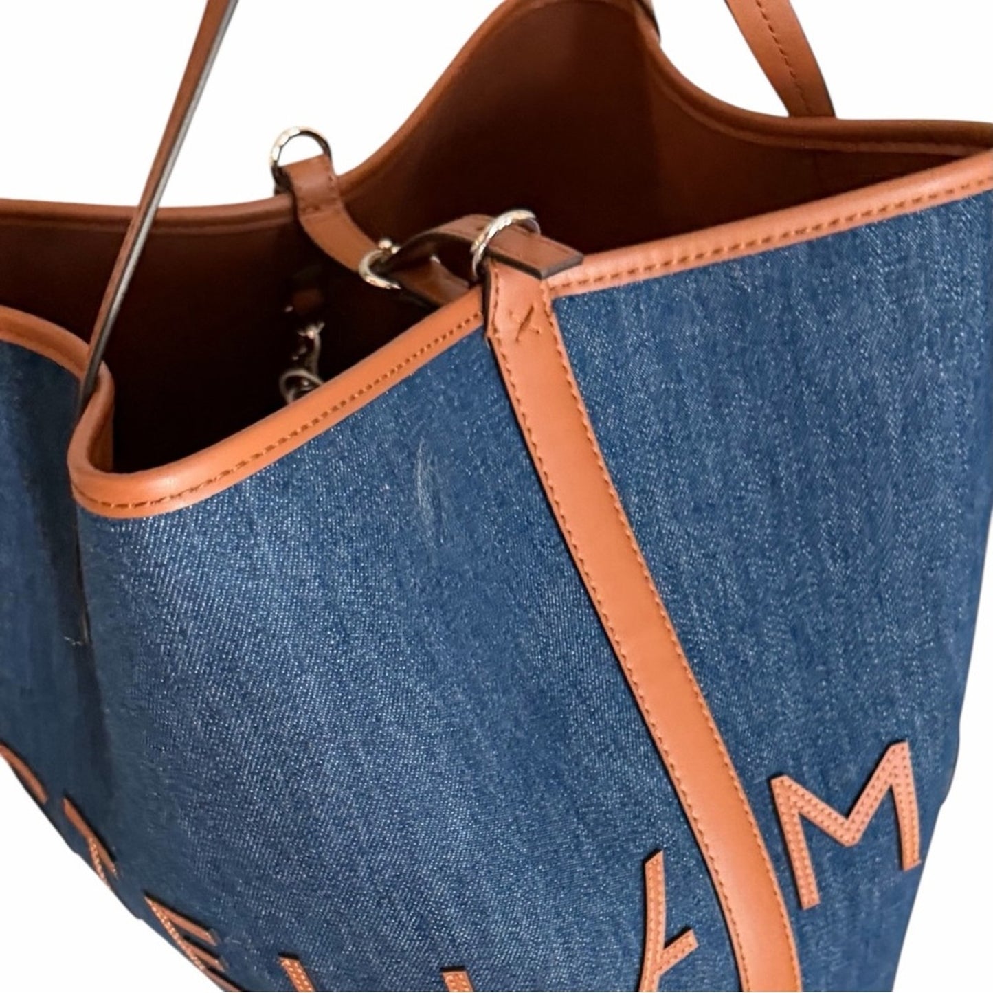 NWT Stella McCartney Logo Denim Shopper Tote | Scandi Girl Coastal Chic