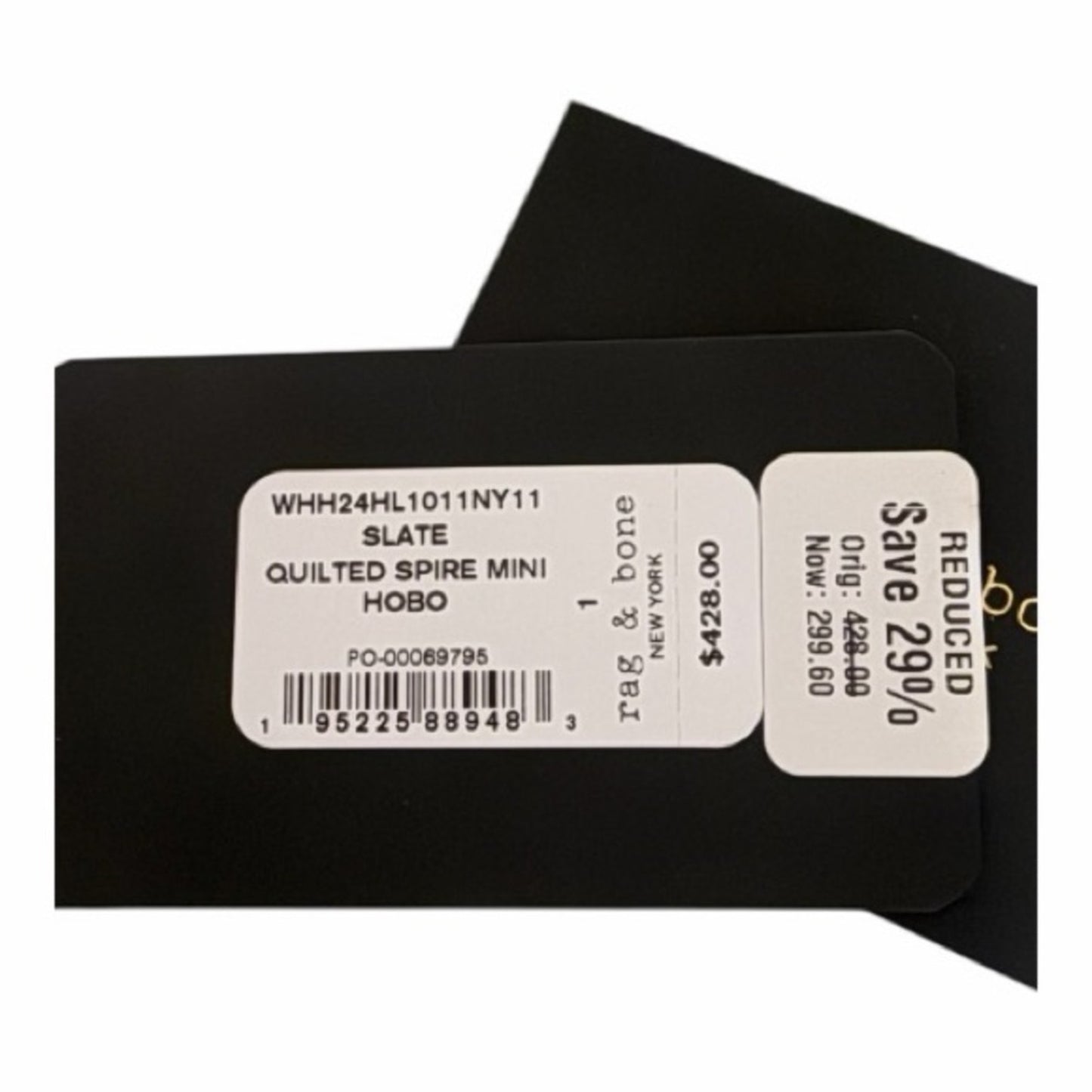 rag & bone Quilted Spire Mini Hobo Bag - Slate NEW