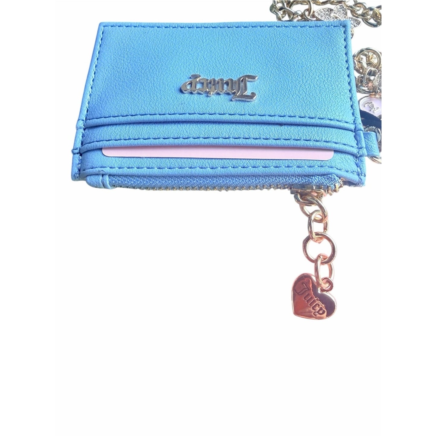 Juicy Couture Baby Blue Charm Card Case Wallet NWT+ Box