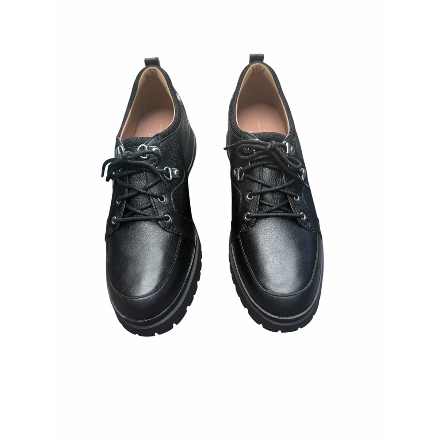 Paolo Rielo-L Black Leather Lug Sole Oxfords NIB Women’s 9M