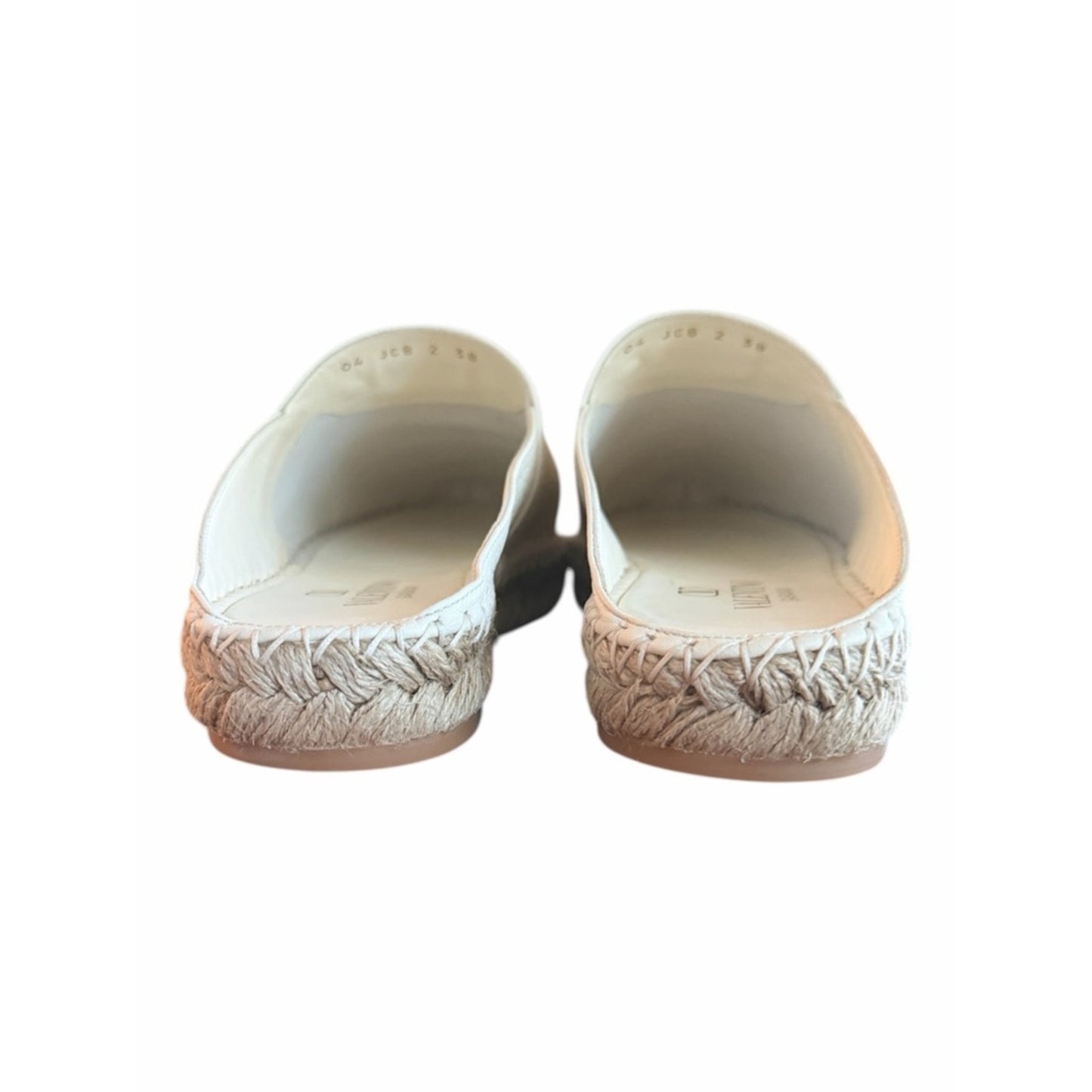 Valentino Garavani V Logo Leather Mule Espadrilles Ivory W/ Gold Logo EU 38 NIB