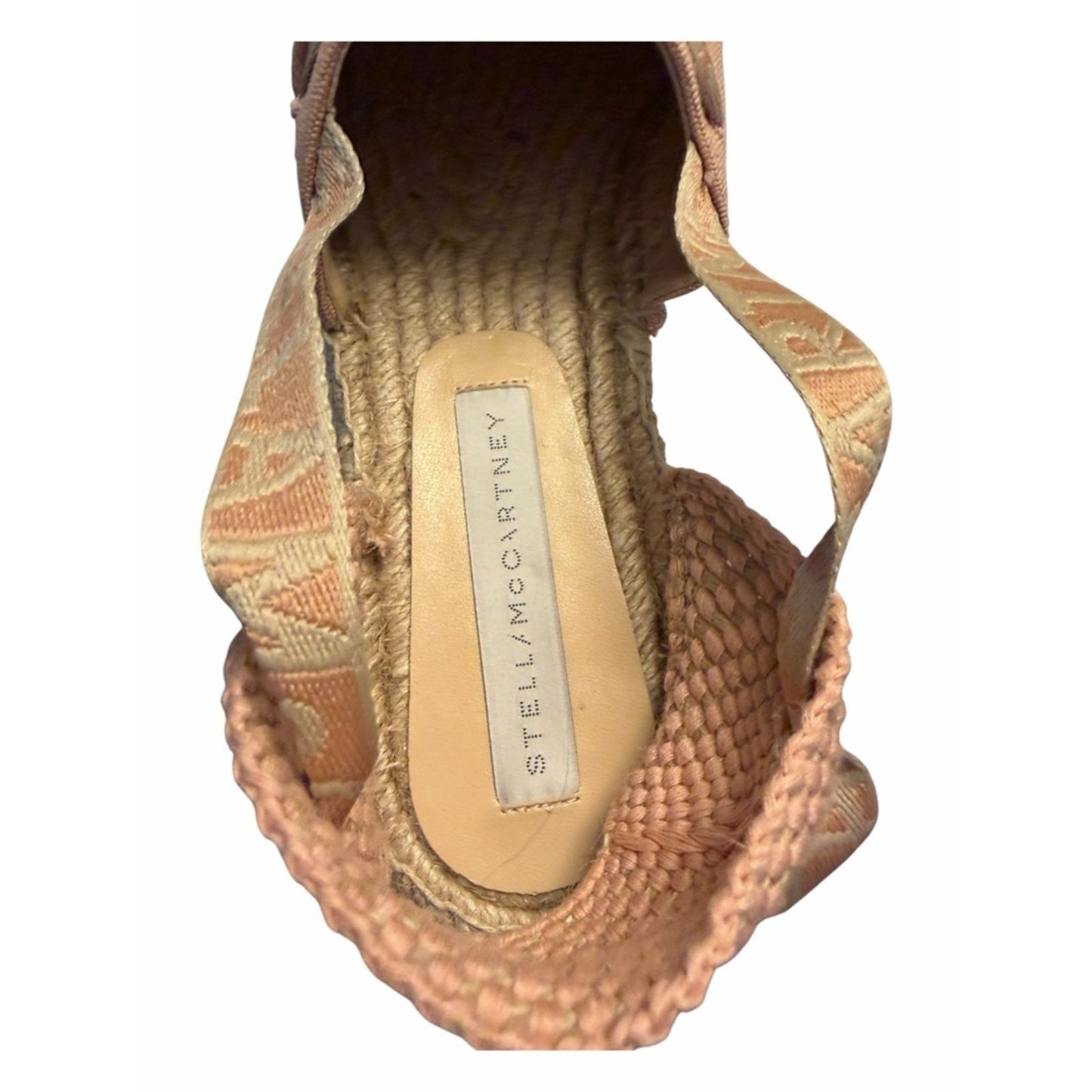 Stella McCartney Gaia Platform Espadrilles Blush Logo Lace Up Size 41 NIB