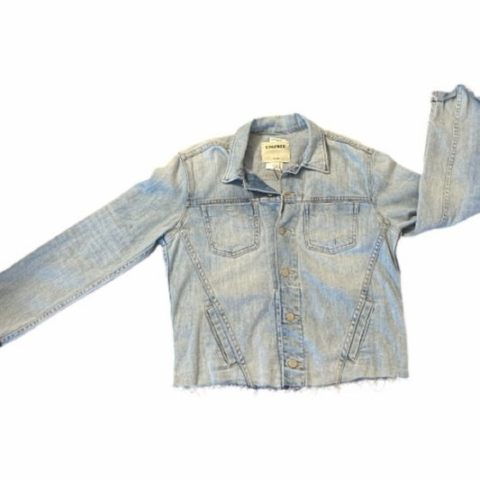 L'AGENCE Slim Raw Jean Jacket Janelle Size Large NWT