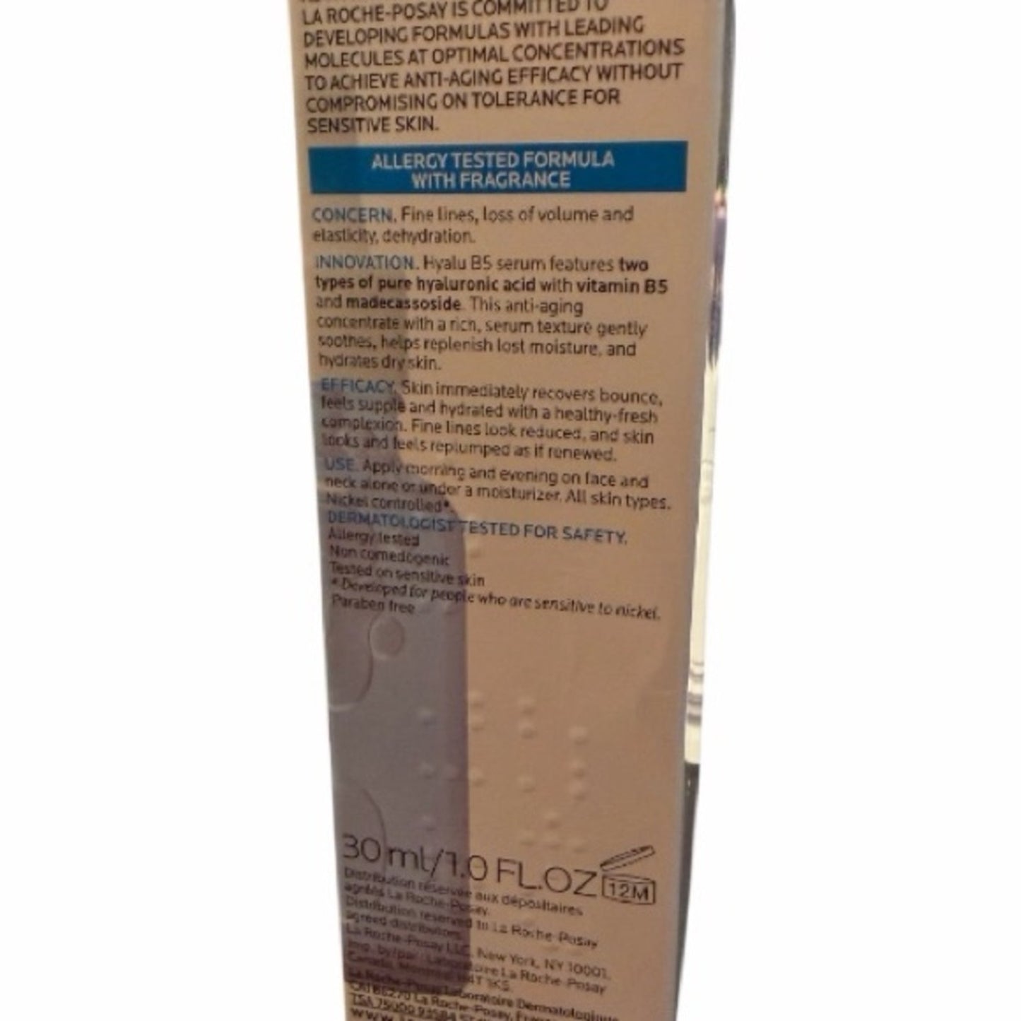 La Roche-Posay Hyalu B5 Pure
Hyaluronic Acid Serum - 30ml / 1 oz NIB