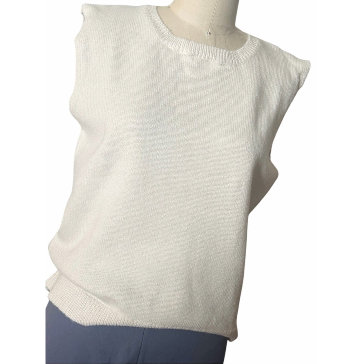 Prosperina Lila Ivory Knit Women’s Sweater Tank Vest Medium NWT