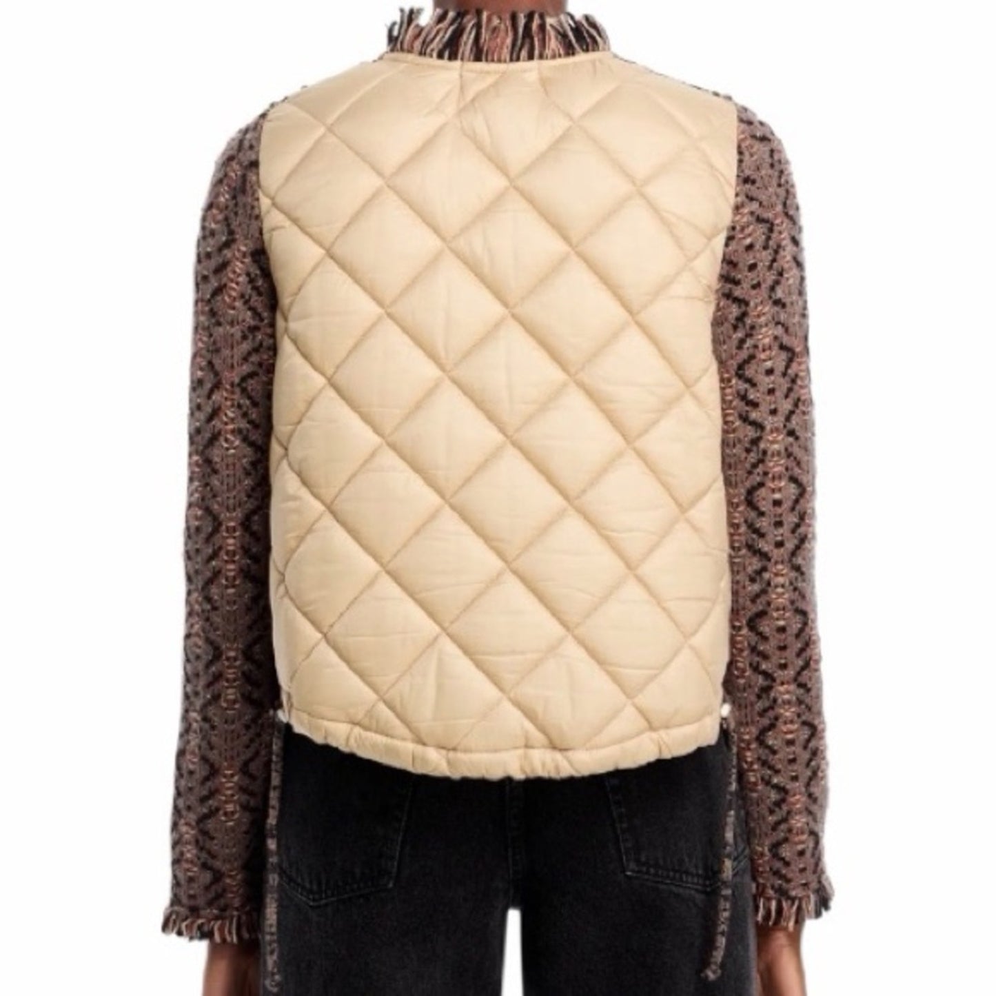 Aldo Martins Textured Knit Bomber Jacket Quilted Back Size L Anthropologie NWT