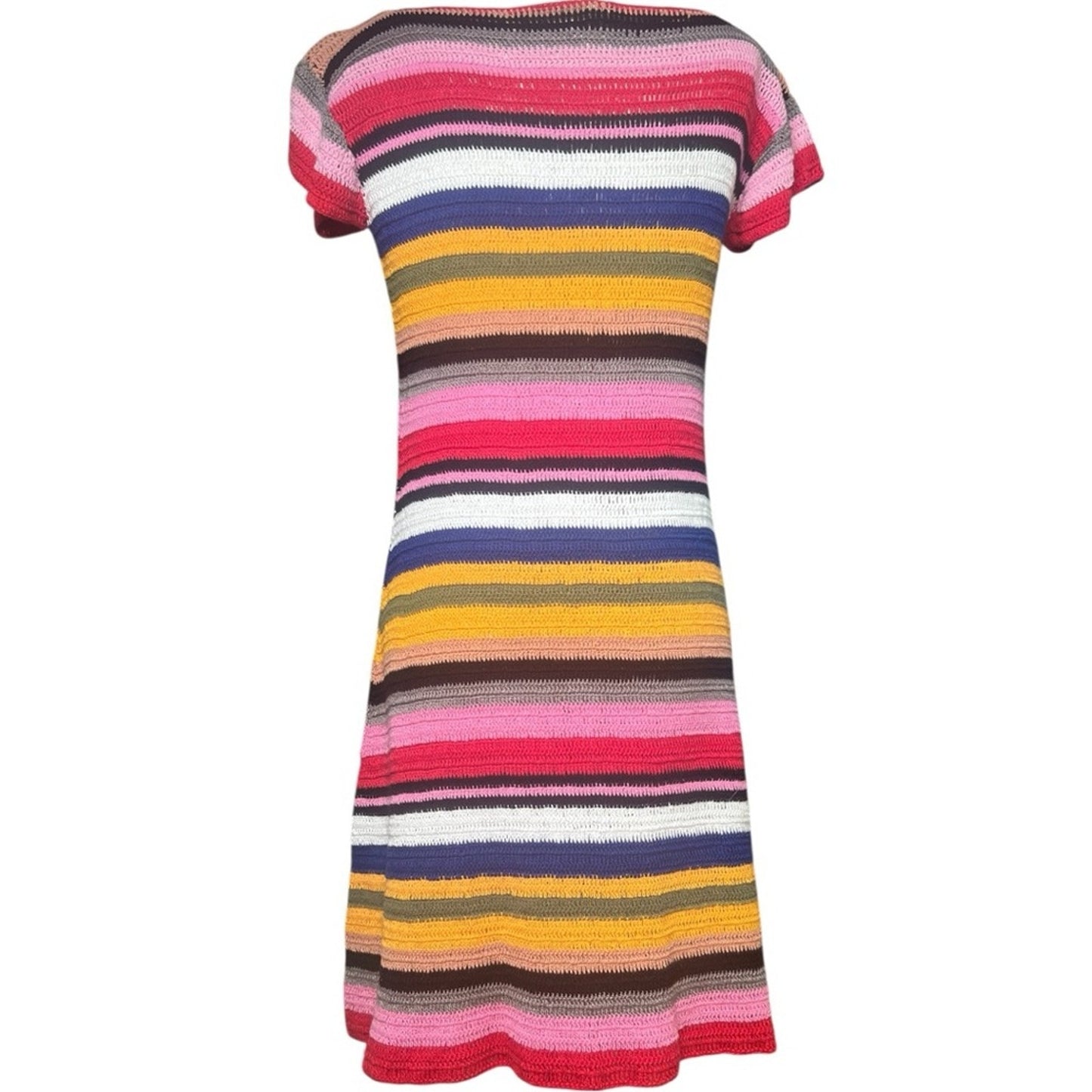 Festival Multi Colored Crochet Dress Size M