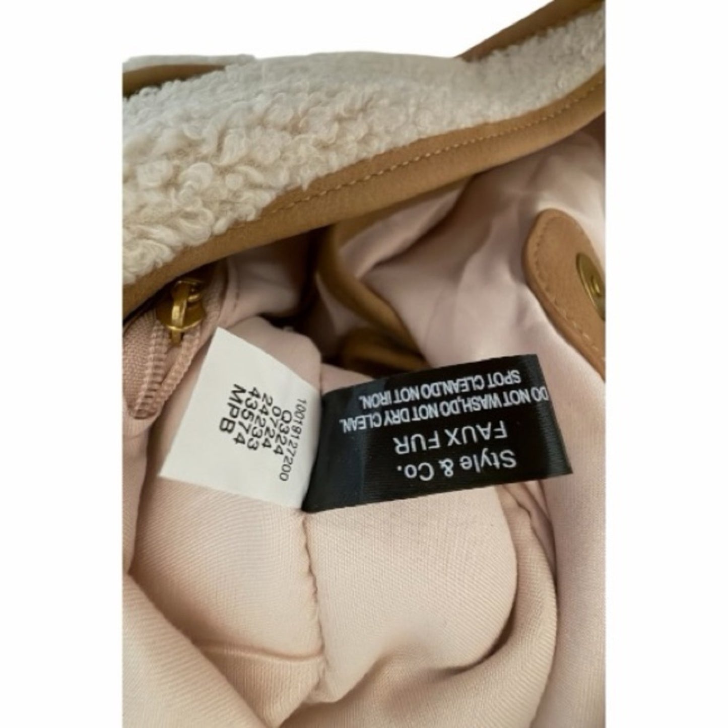 Faux Fur Sherpa Fairycore Crossbody & Shoulder Bag – 2 Straps – Cream/Tan – NWT