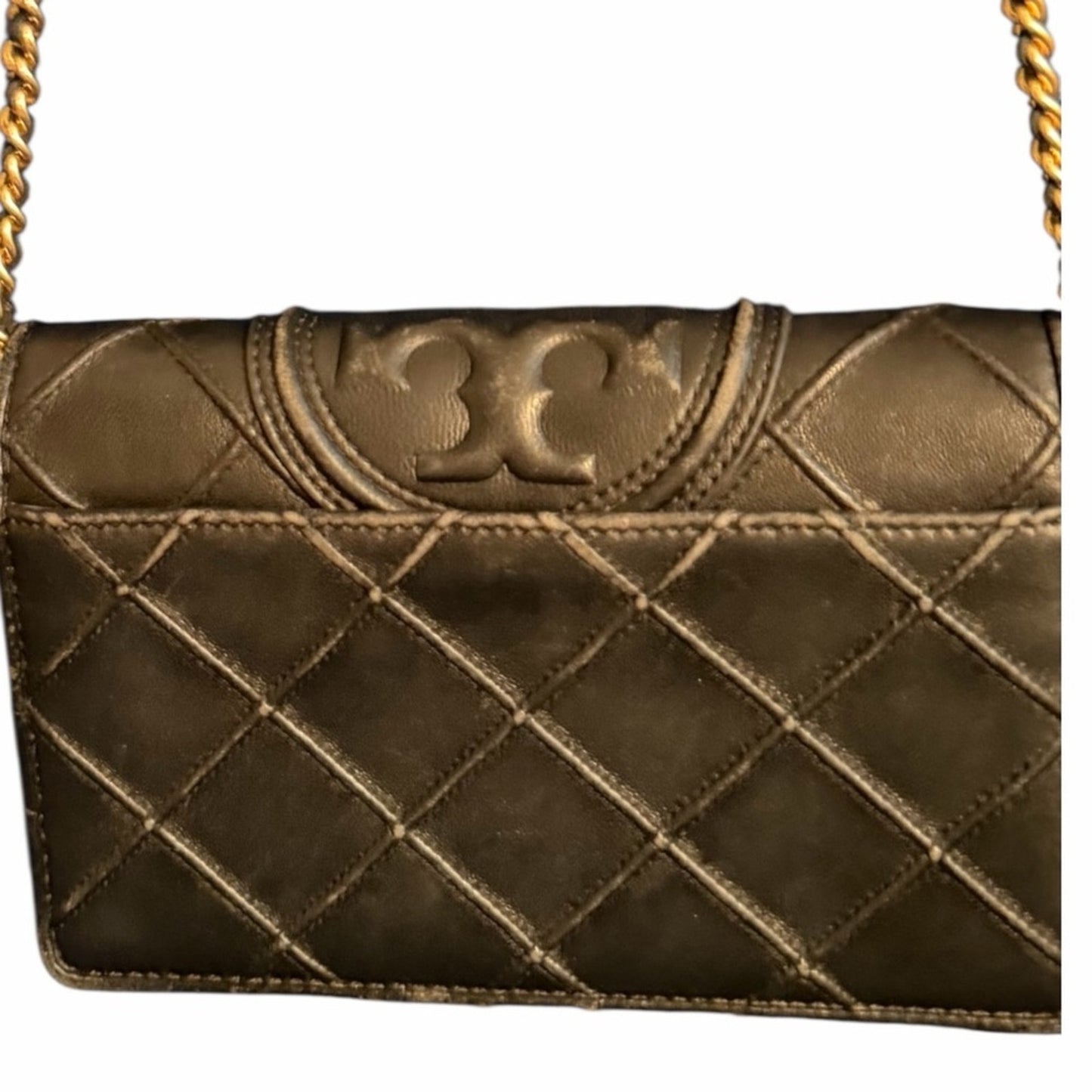 Tory Burch Fleming Soft Chain Wallet Crossbody - Black