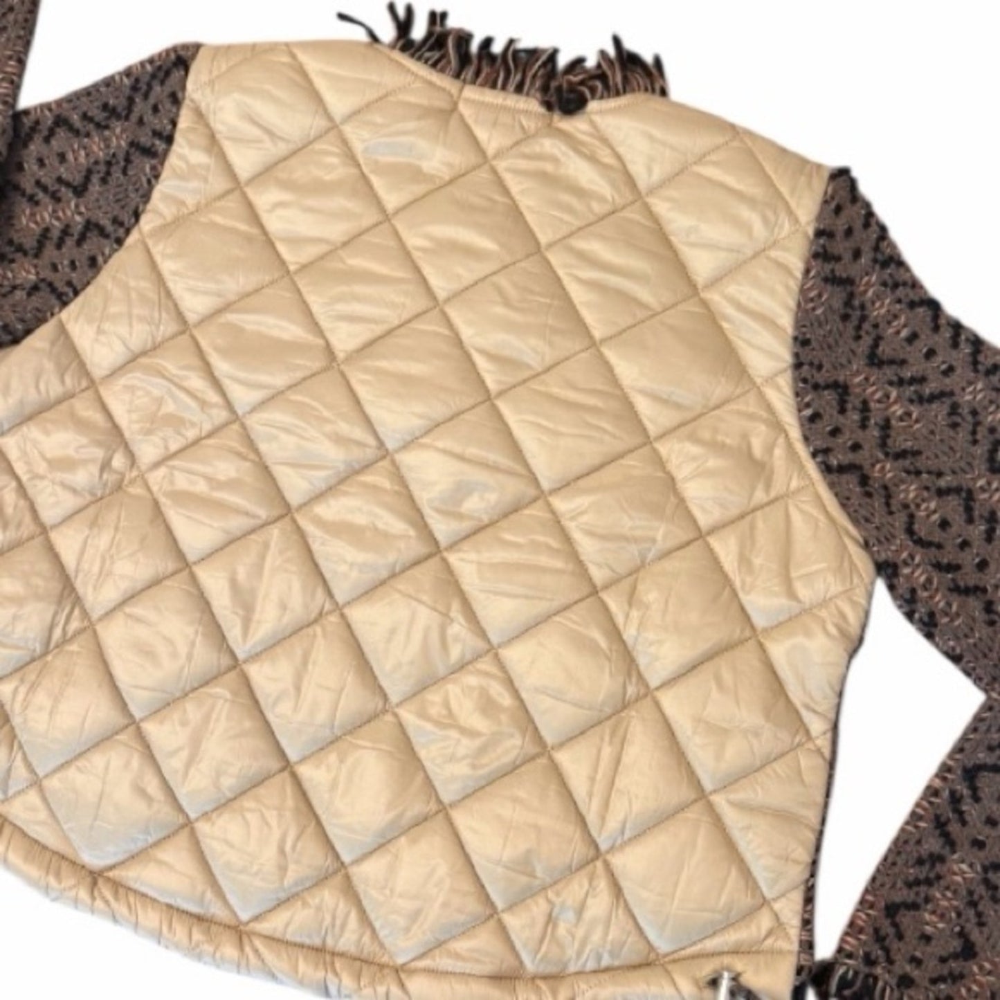 Aldo Martins Textured Knit Bomber Jacket Quilted Back Size L Anthropologie NWT